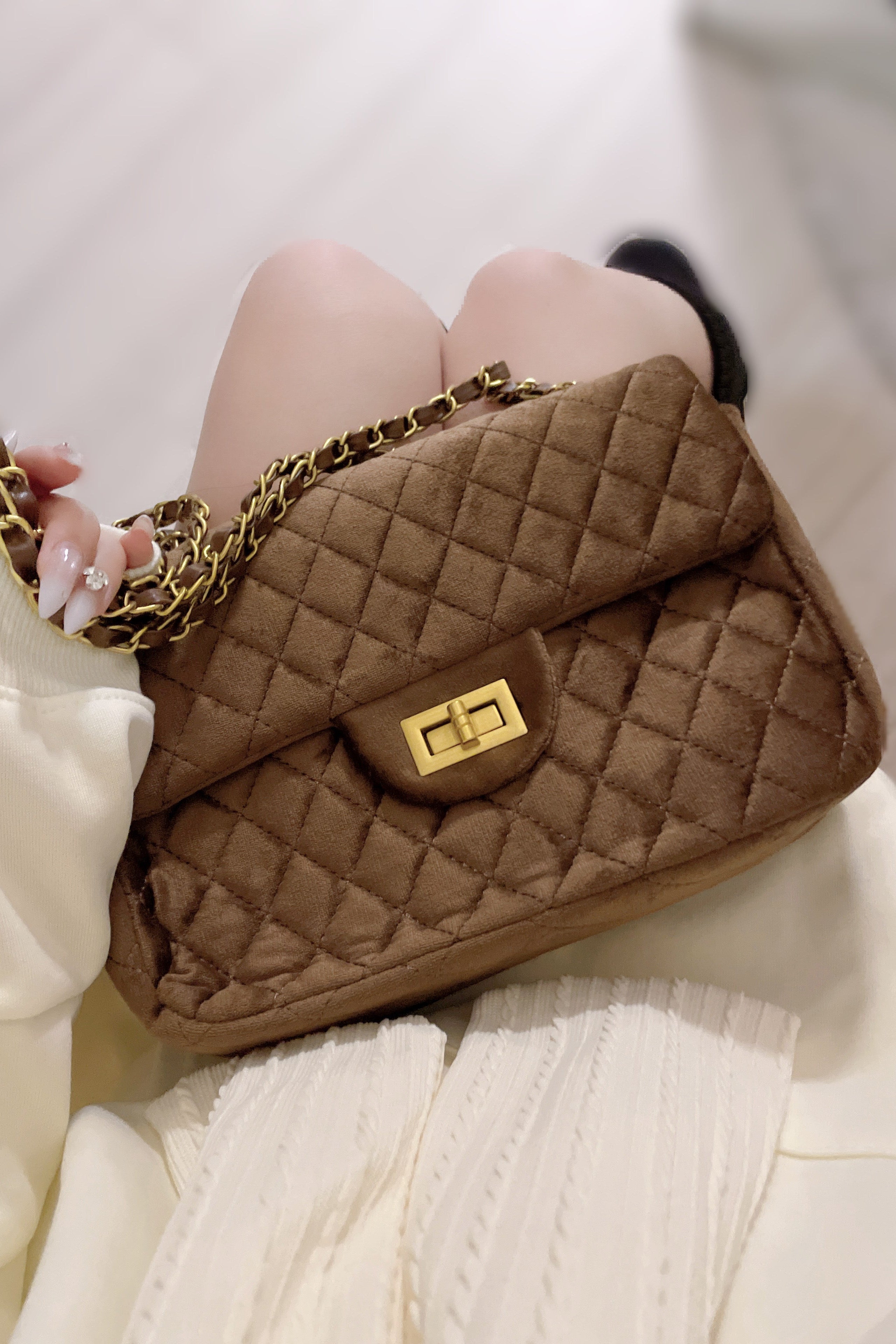 キルティングベルベッドバッグ KR14112