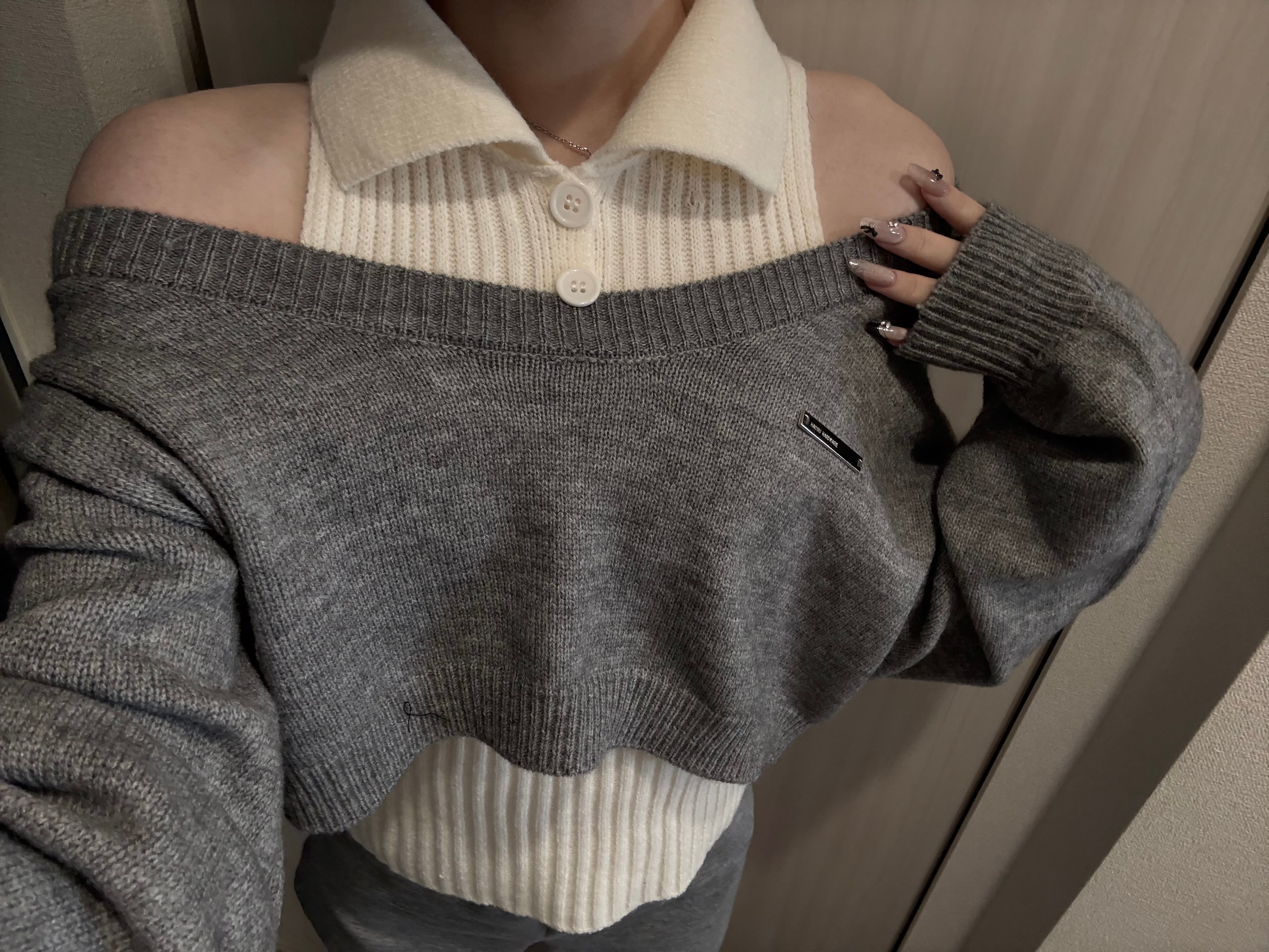 ツーピースクロップドニット KR13655