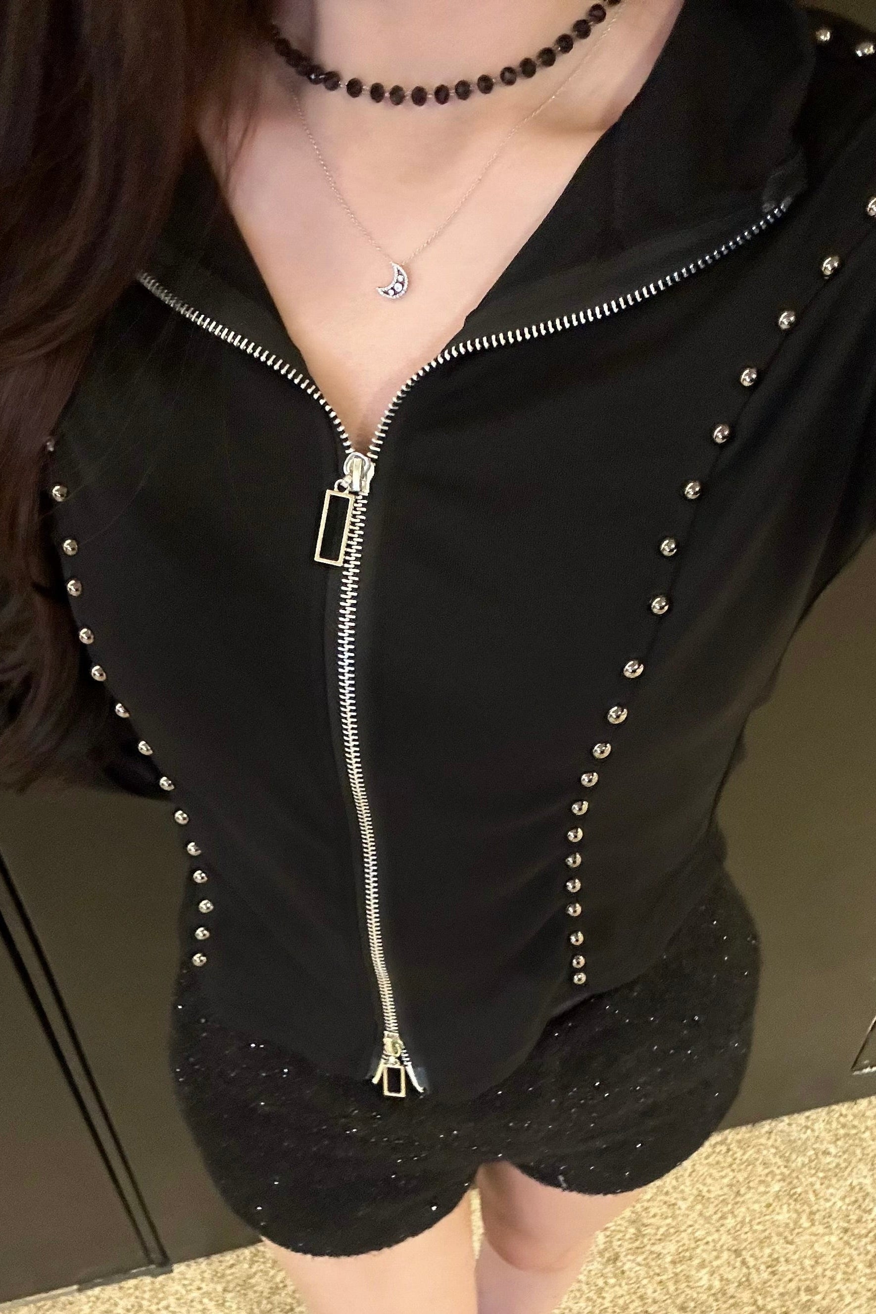 ハイネックフルジップタイトカットソー KR13989