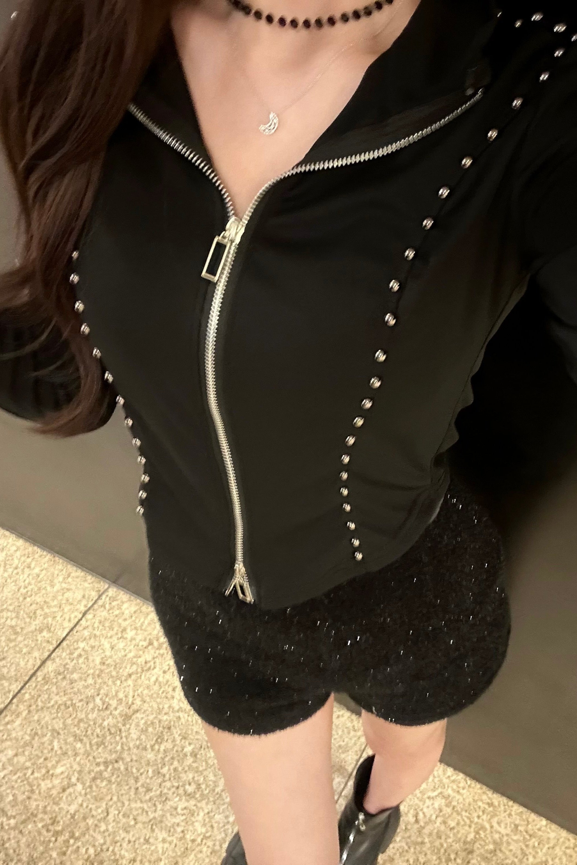 ハイネックフルジップタイトカットソー KR13989