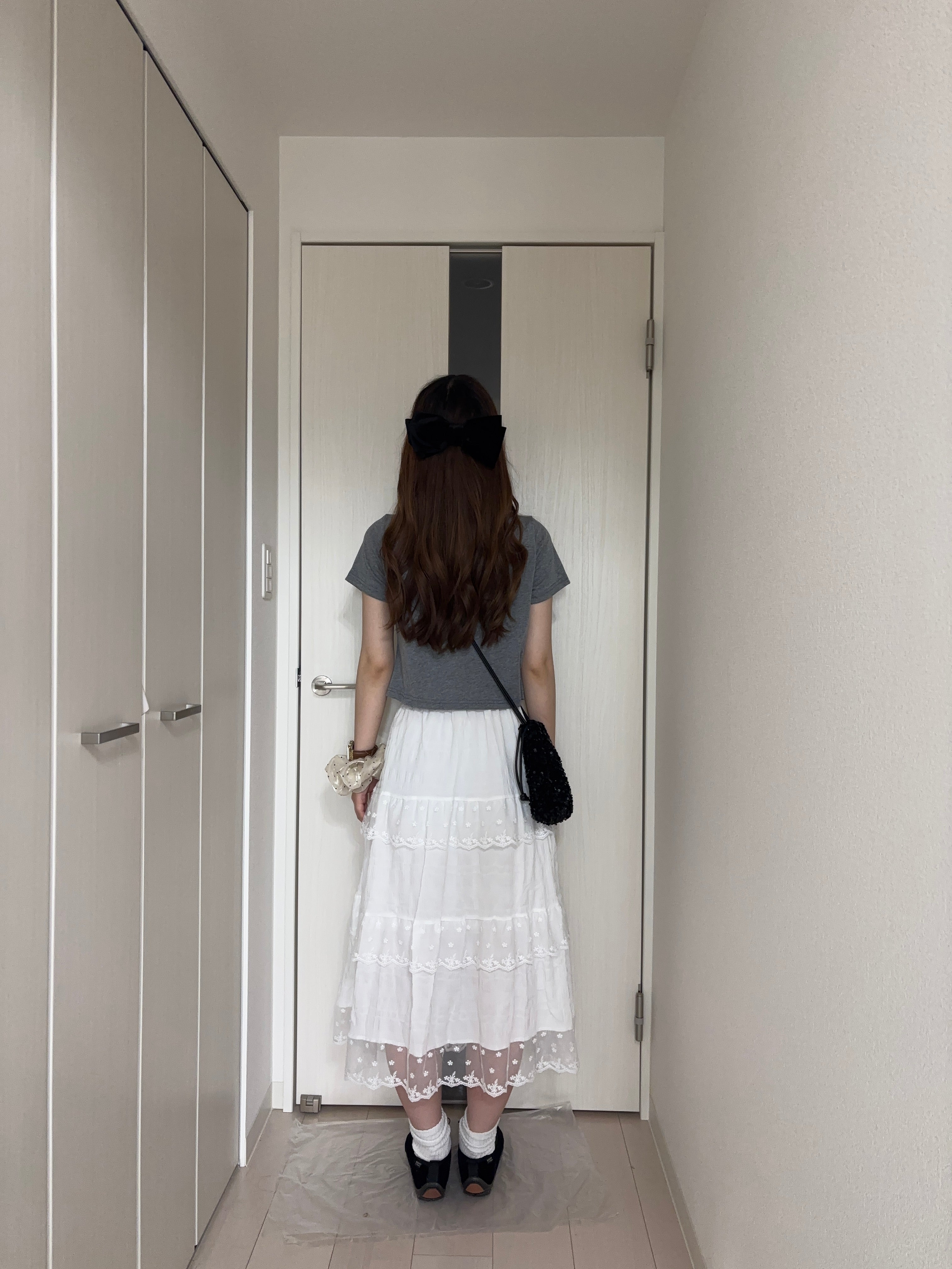 フロントボタンレースリボントップス KR15004