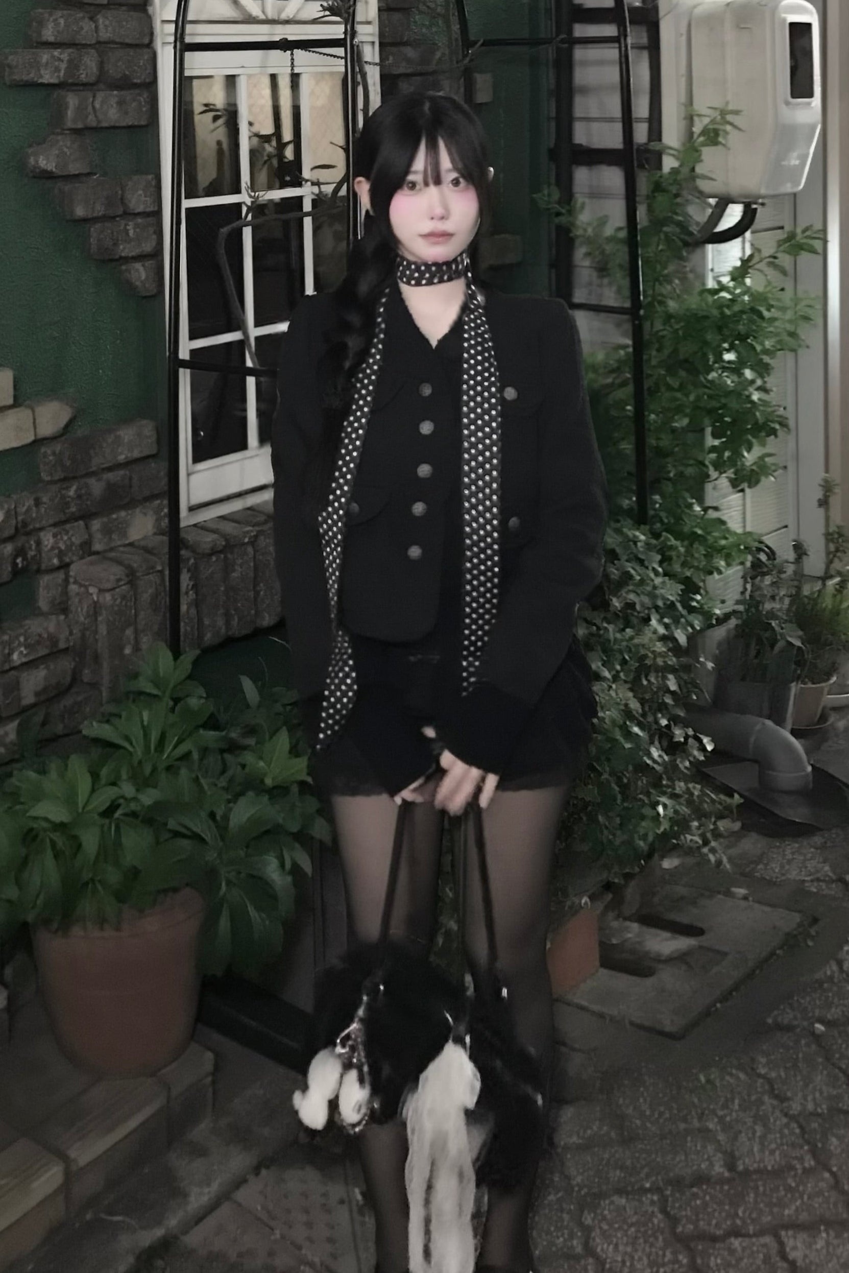 ノーカラーフリンジツイードジャケット KR30081