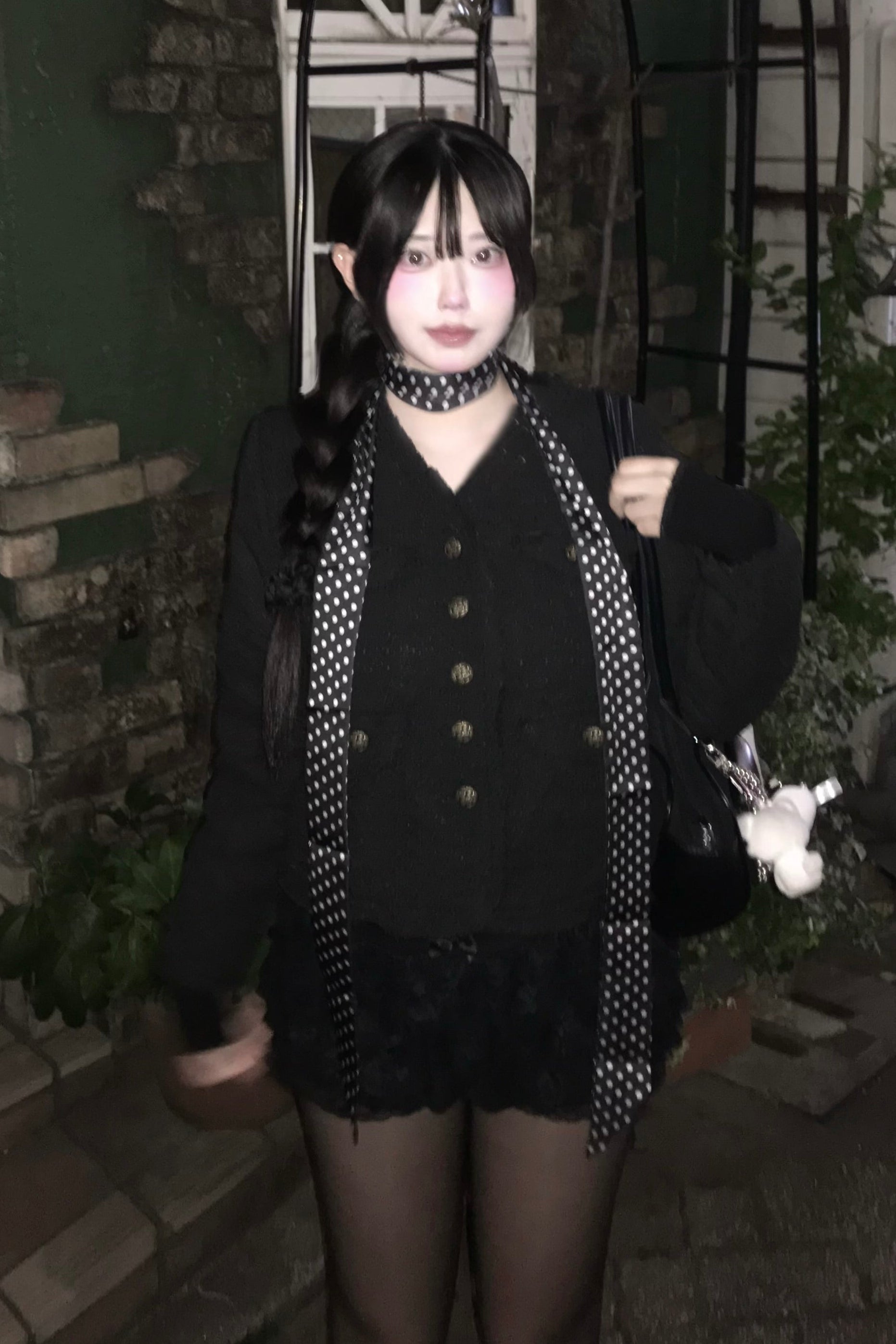 ノーカラーフリンジツイードジャケット KR30081