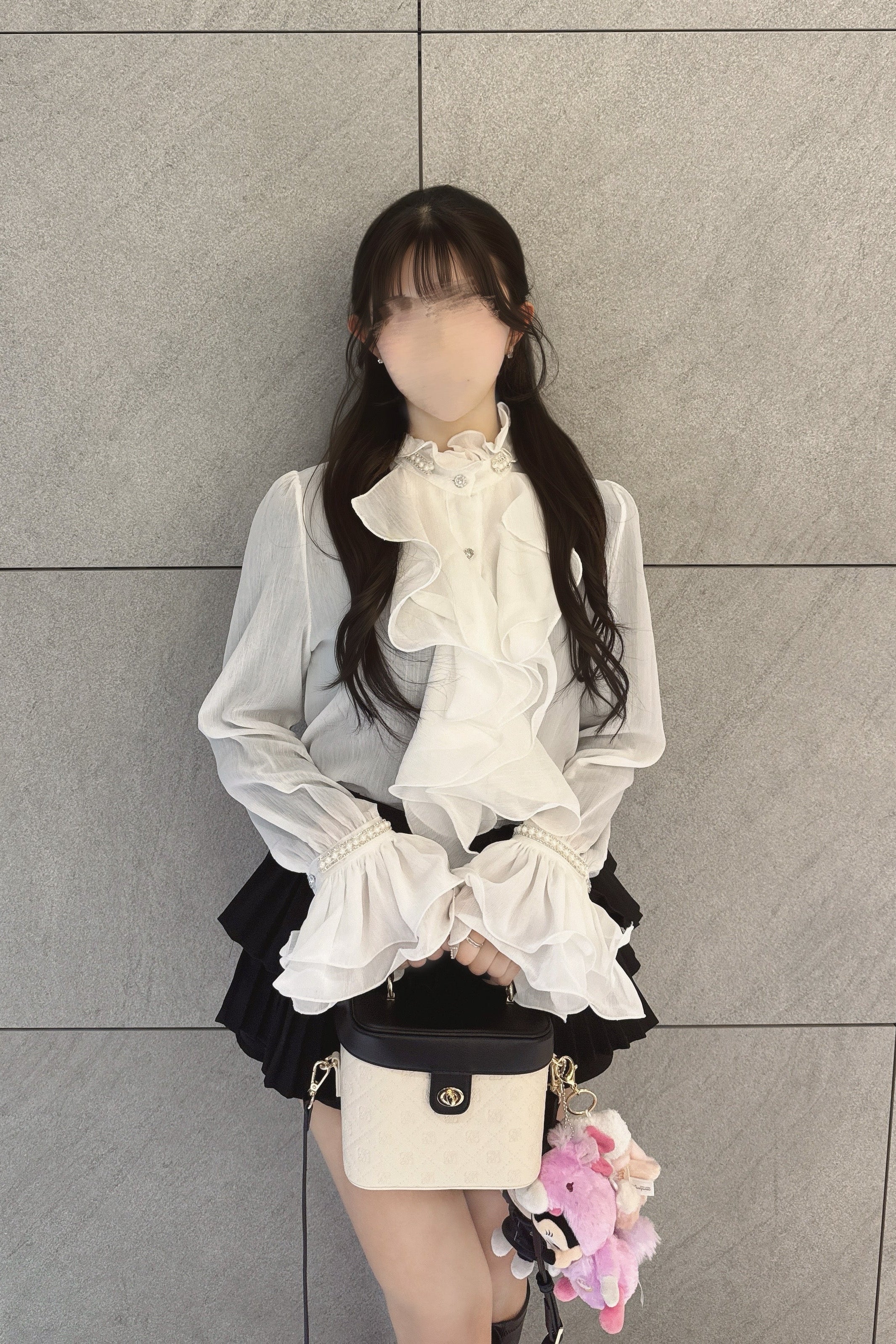 ビジューフリルシアーブラウス KR13918