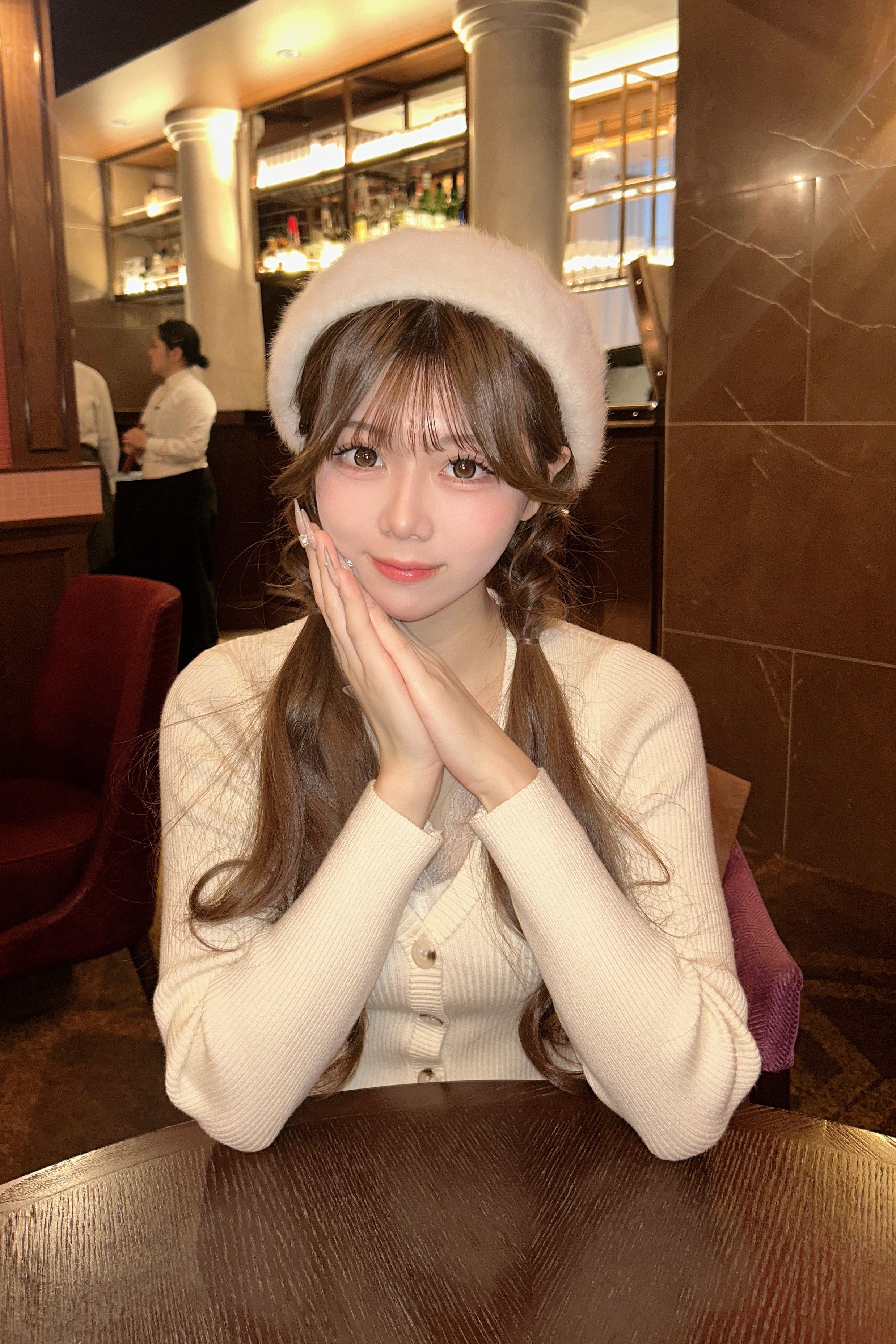 フロントボタンVネックニットワンピース KR14086