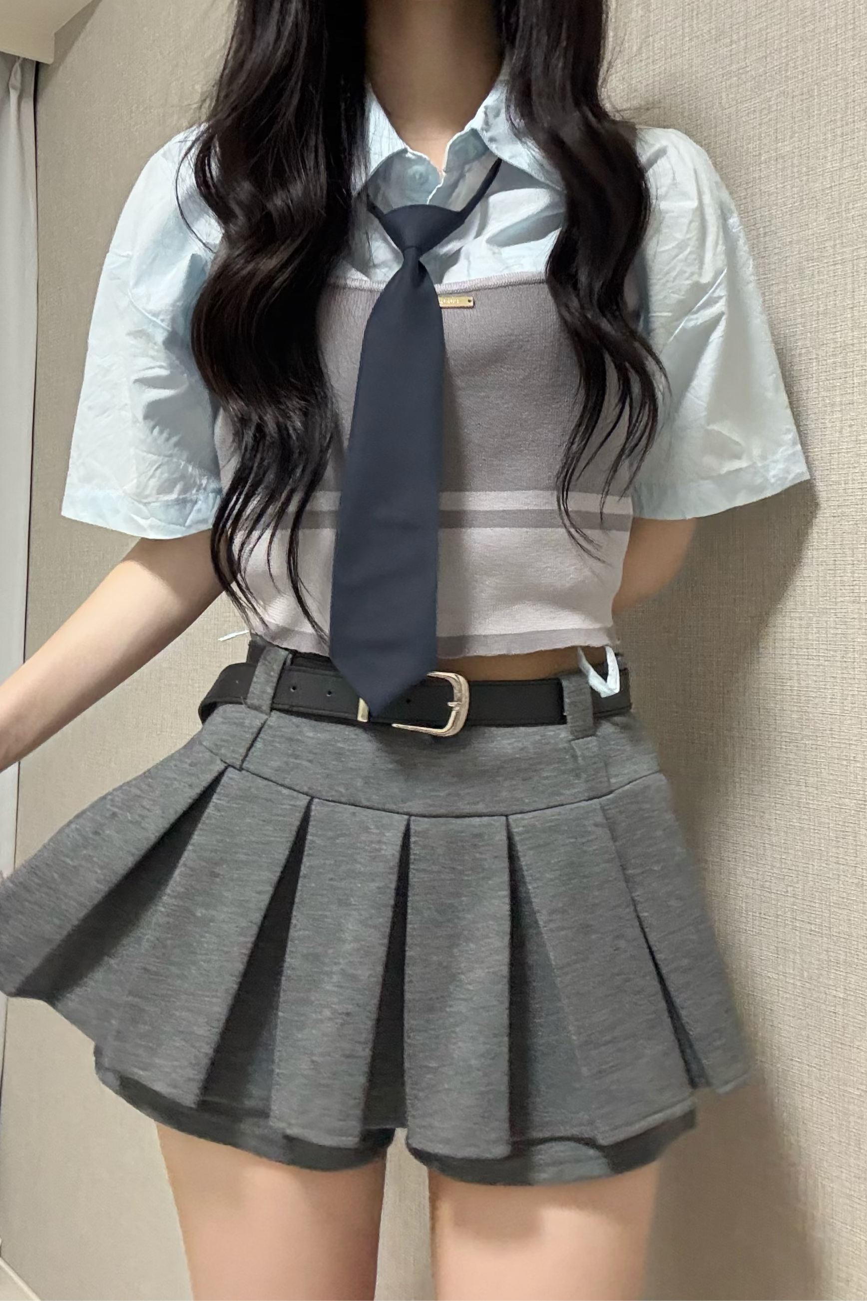 ボックスプリーツデザインスカート KR10190