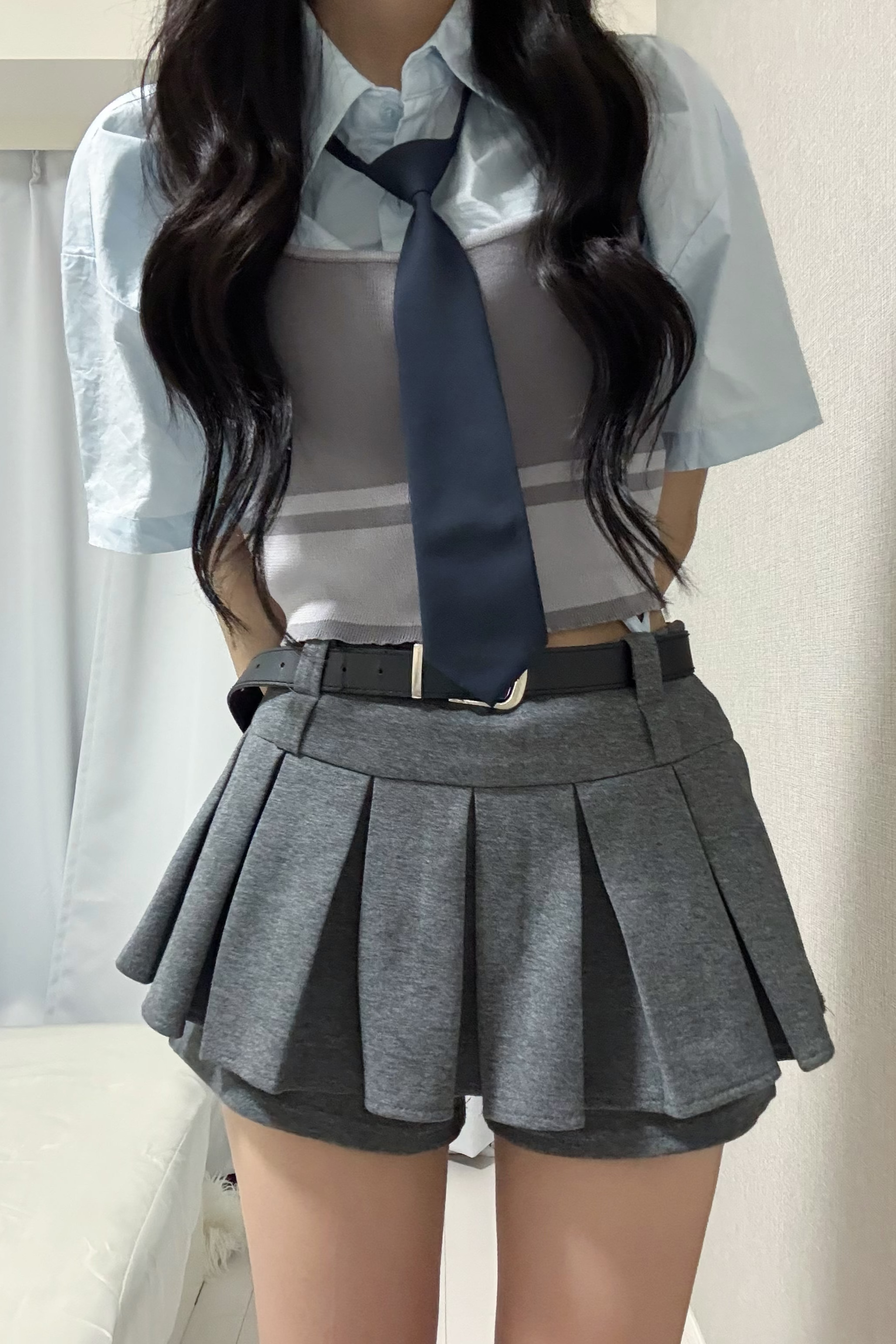 ボックスプリーツデザインスカート KR10190