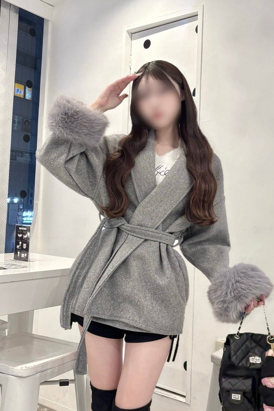 ミドルファーカラーコート KR30073