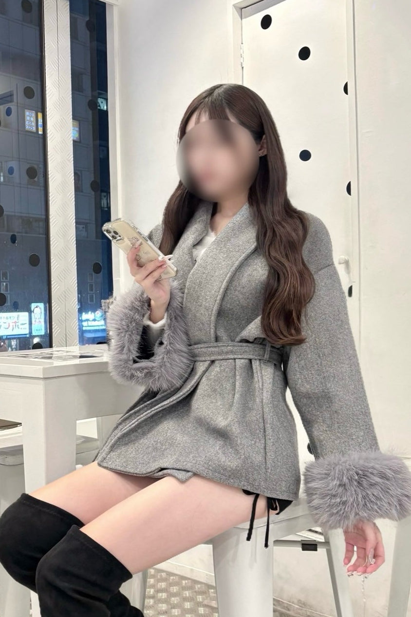 ミドルファーカラーコート KR30073