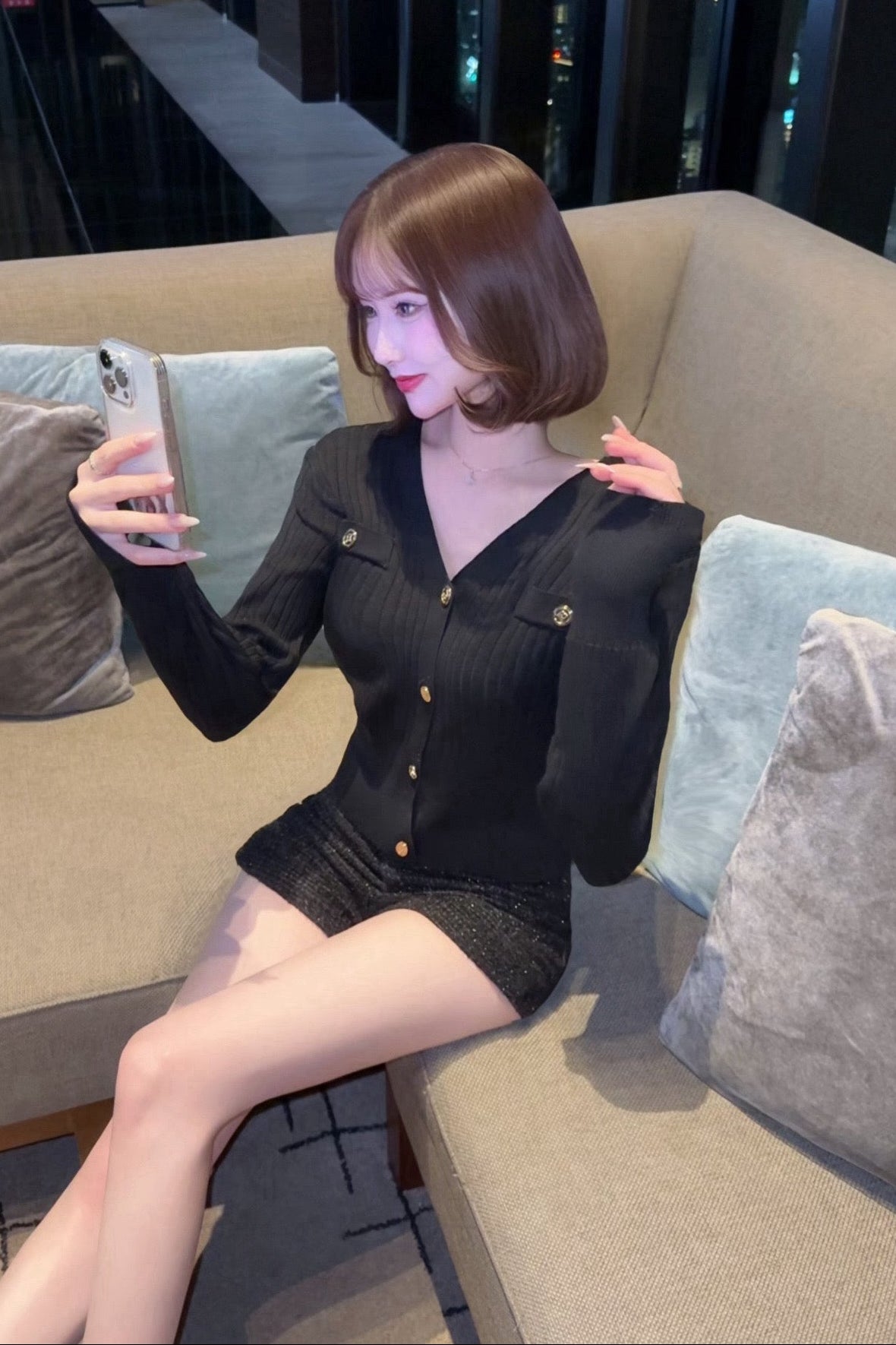 エレガンスVネックカーディガン KR30483