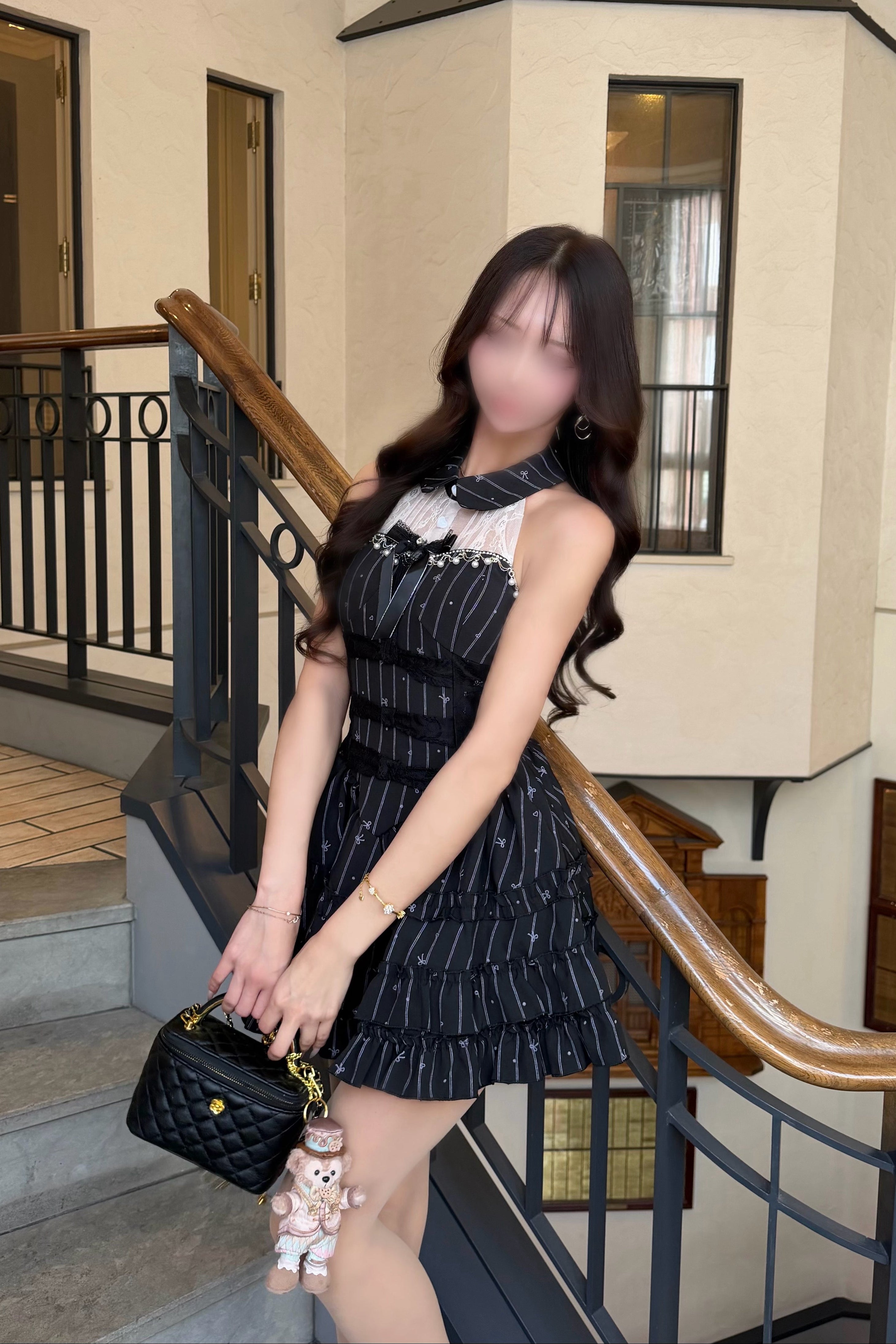 リボンティアードフリルワンピース KR15022