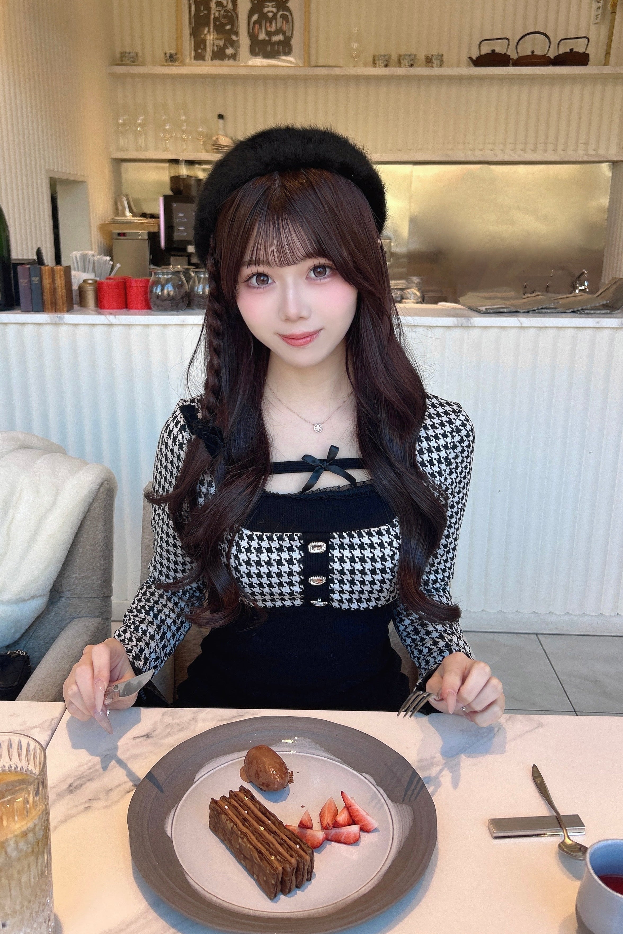 デコルテリボンガーリーワンピース KR14087