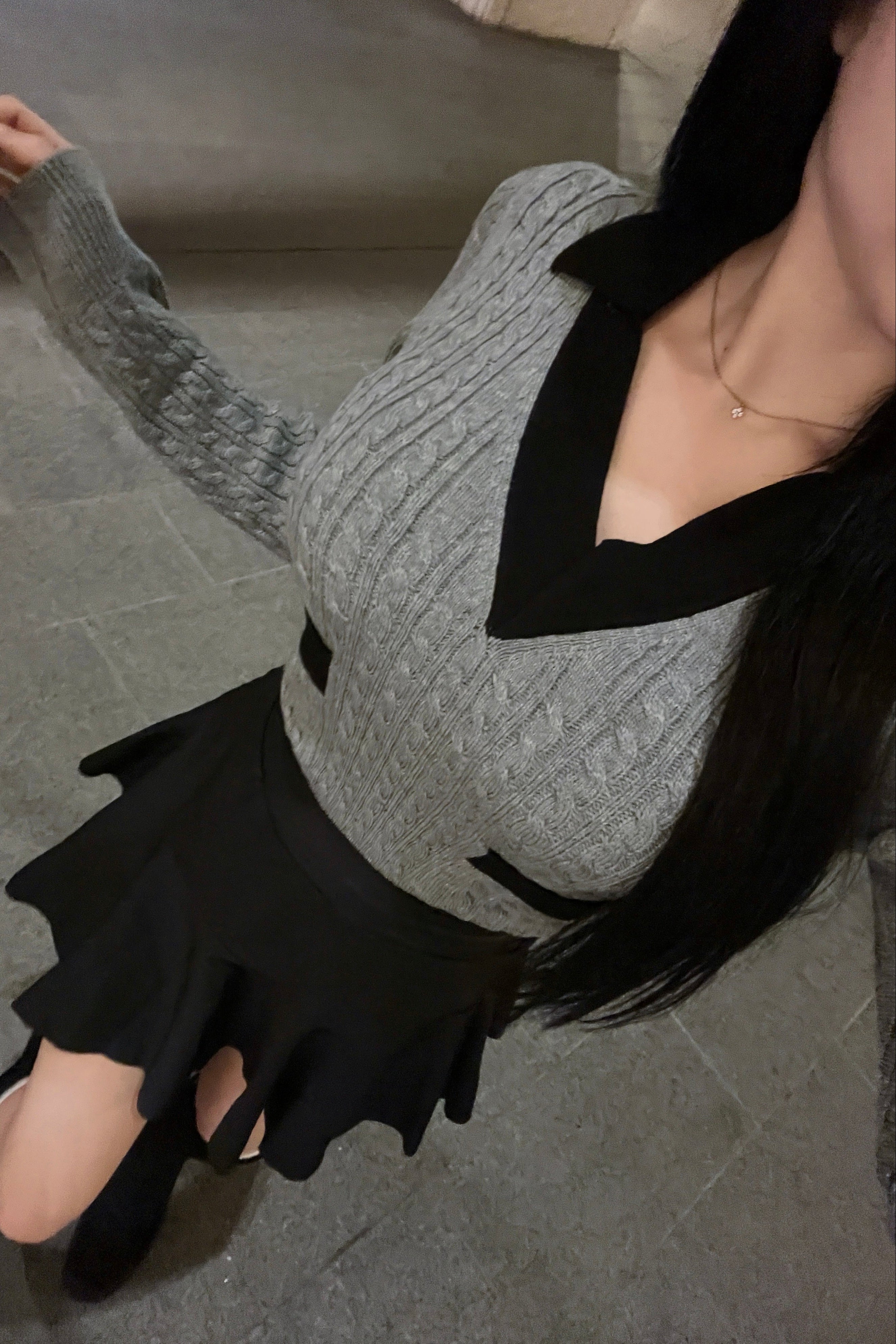 バイカラーVネックニット KR13773