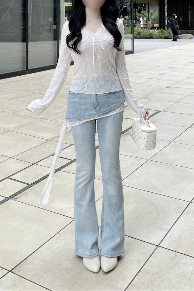 アシンメトリーフレアパンツスカート KR14390