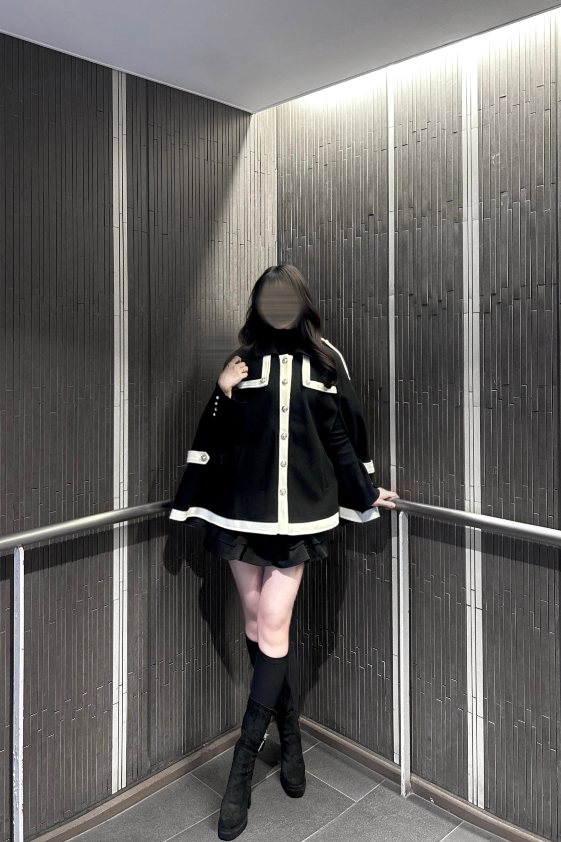 バイカラーポンチョコート KR13196