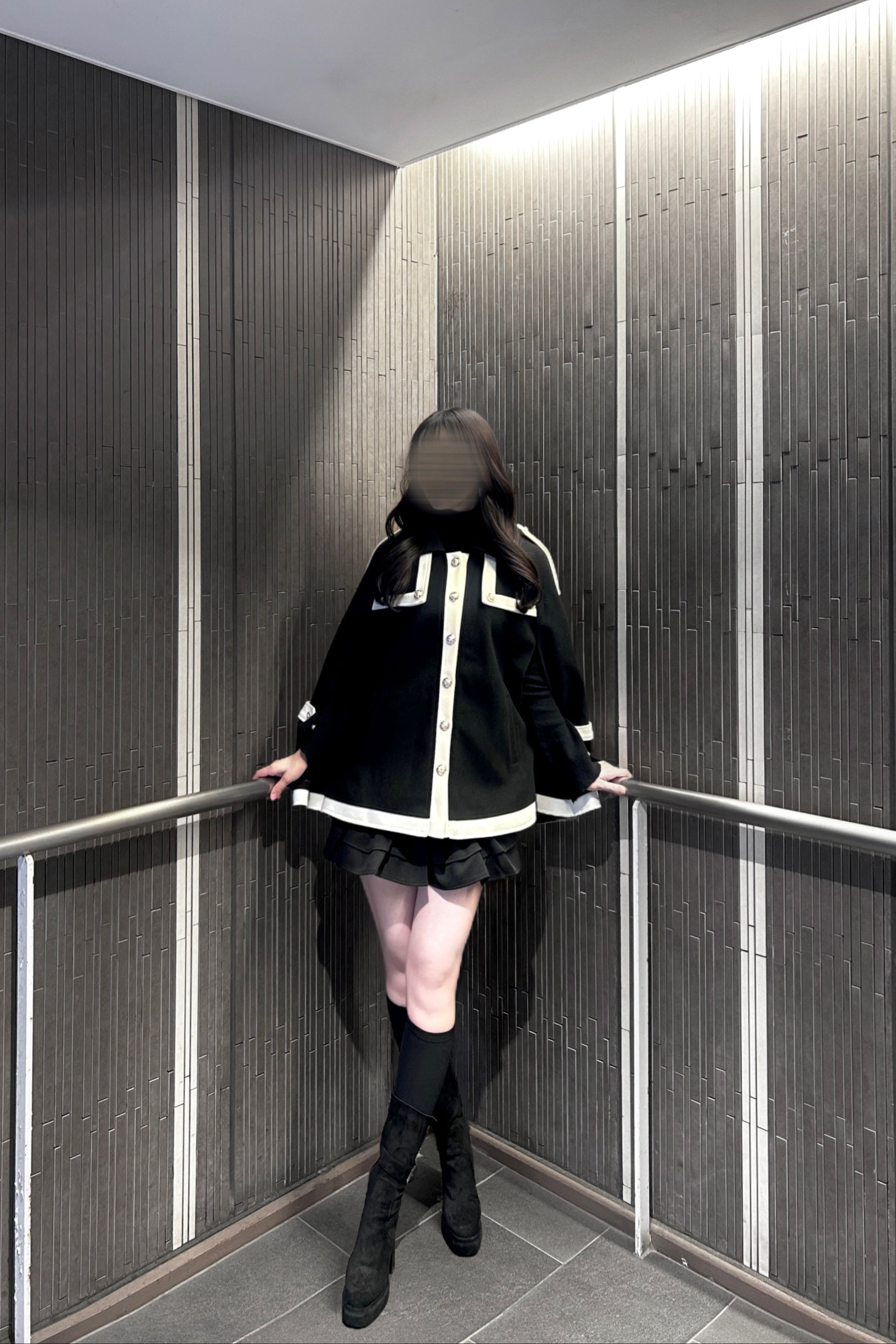 バイカラーポンチョコート KR13196