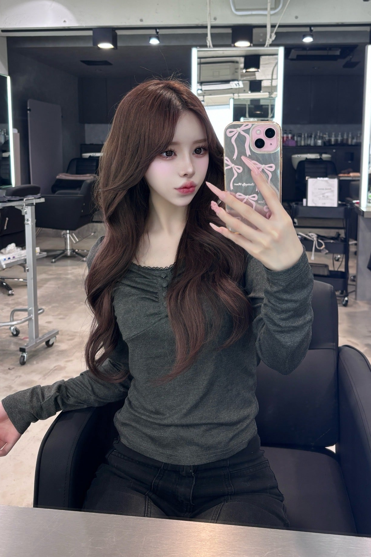 レースアップロングカットソー KR13999