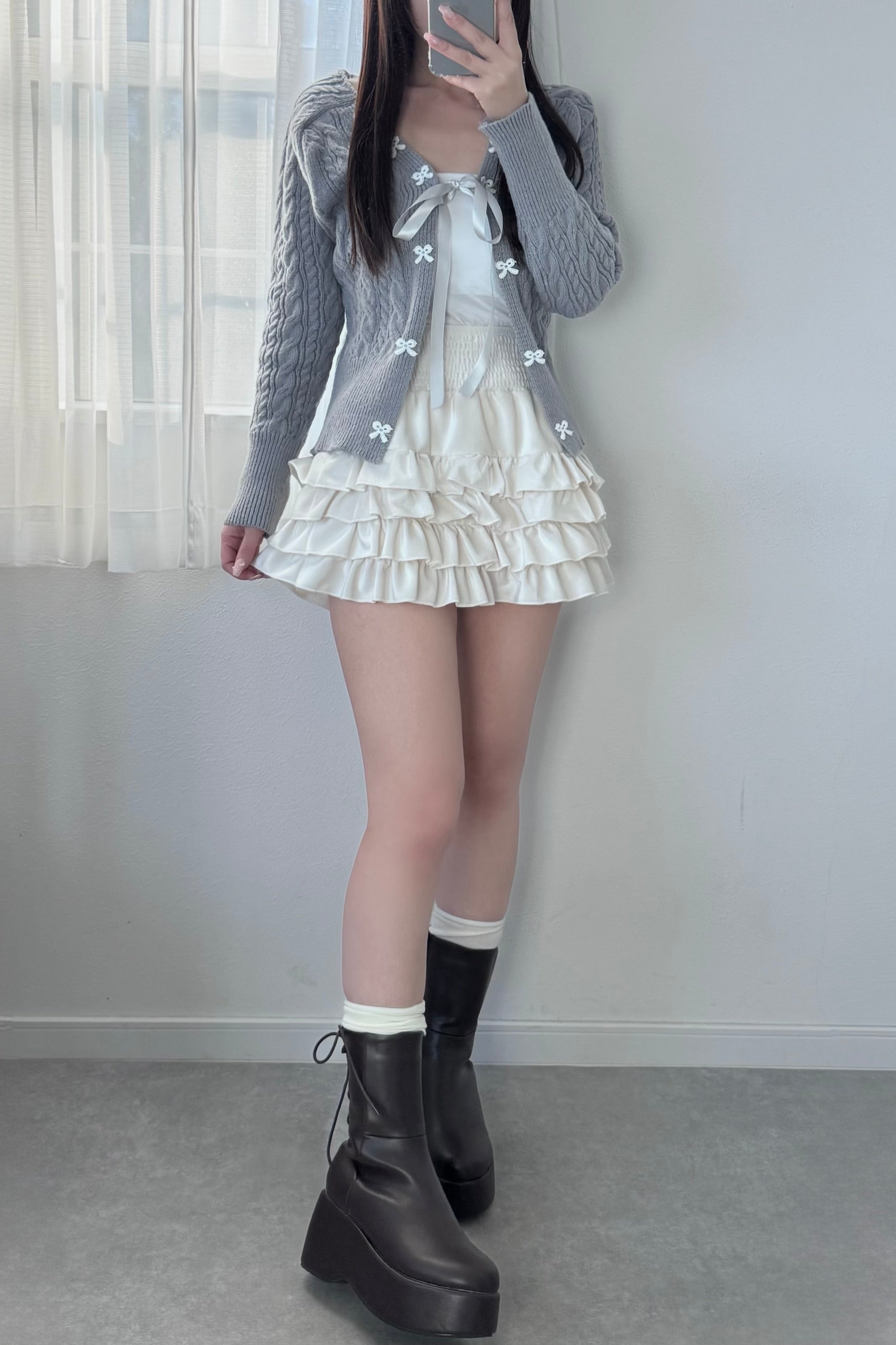 リボンデザインニットカーディガン KR14040