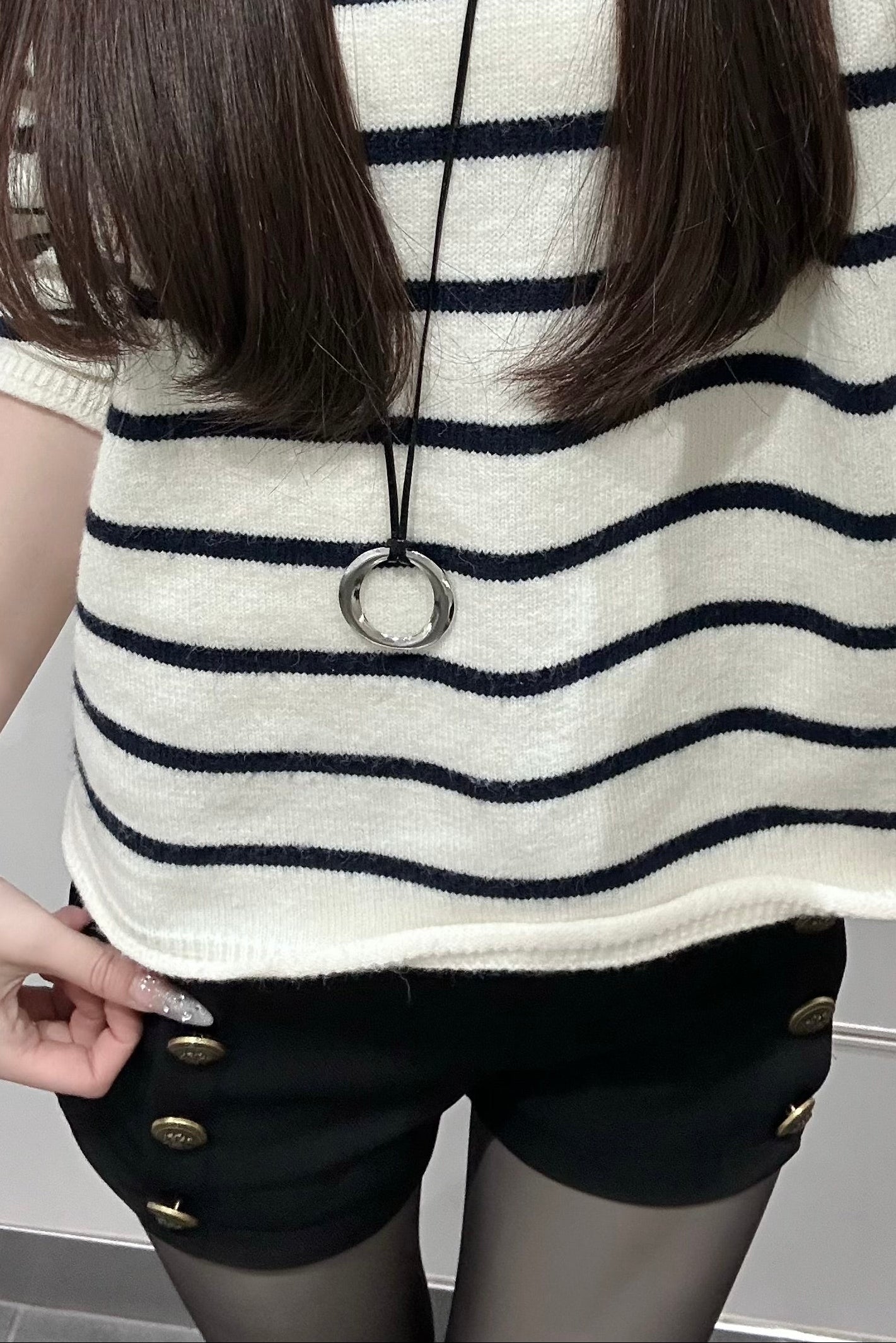 サイドボタンラインショートパンツ KR14055