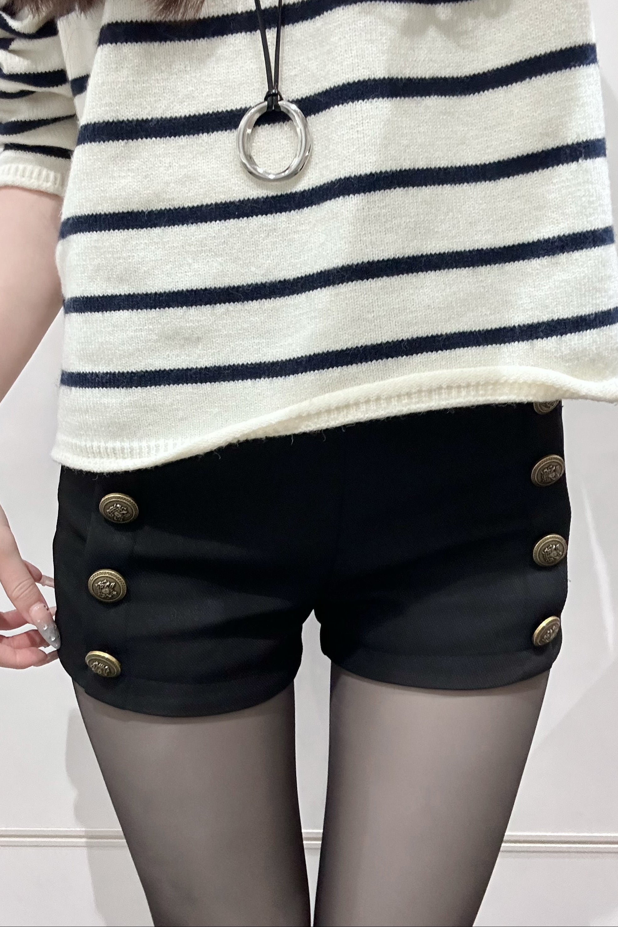 サイドボタンラインショートパンツ KR14055