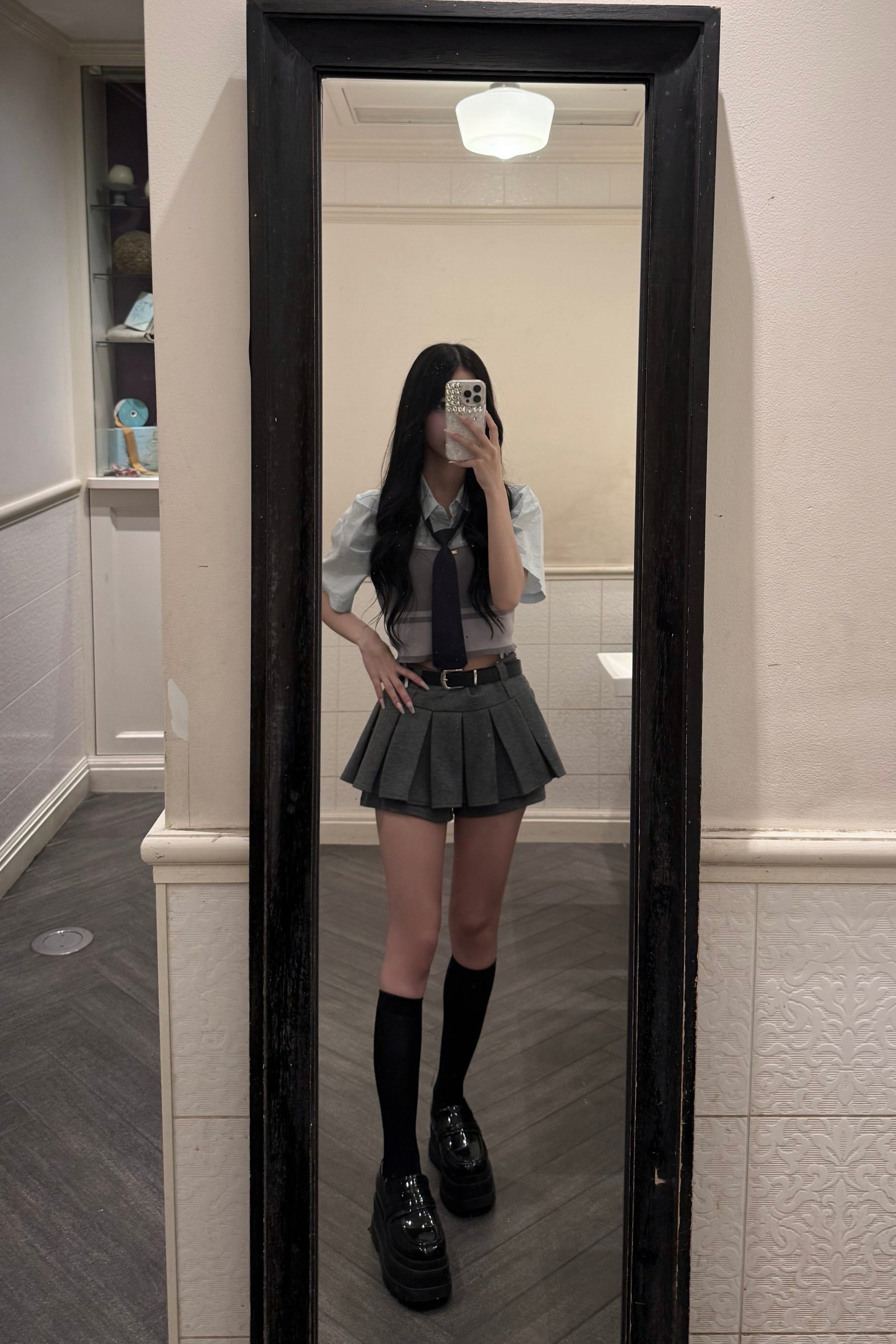 ボックスプリーツデザインスカート KR10190