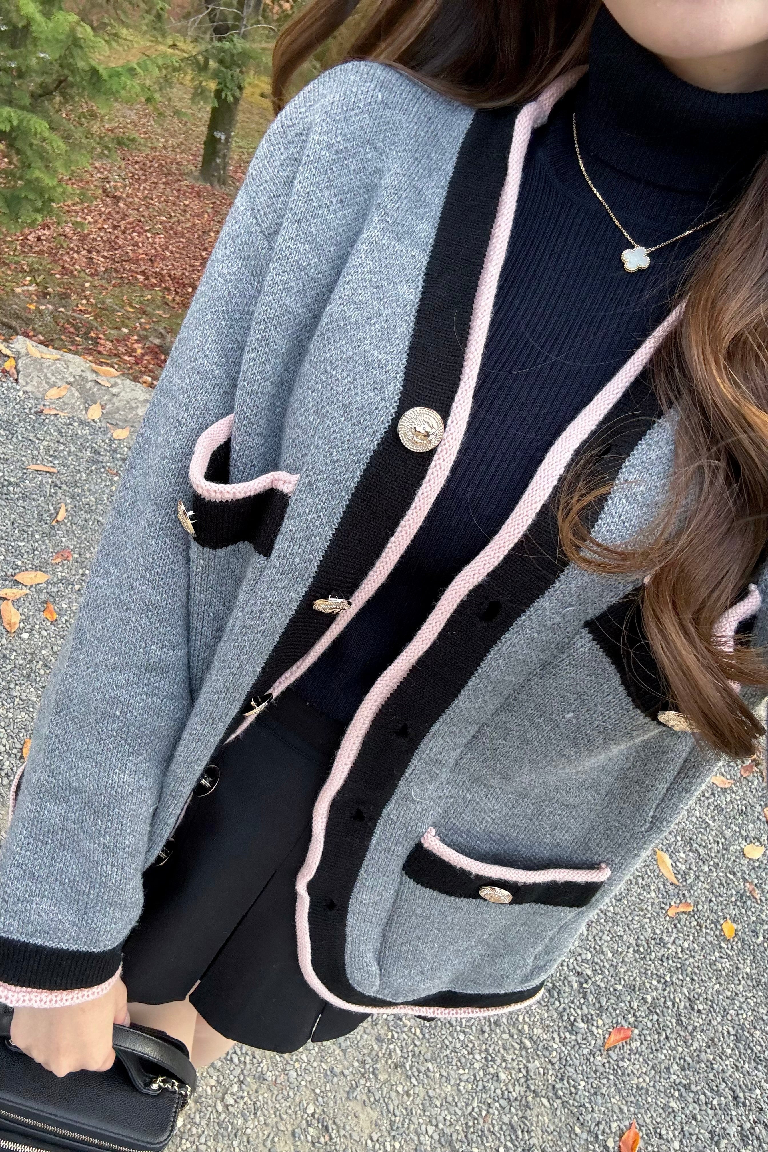 バイカラーオーバーカーディガン KR12296