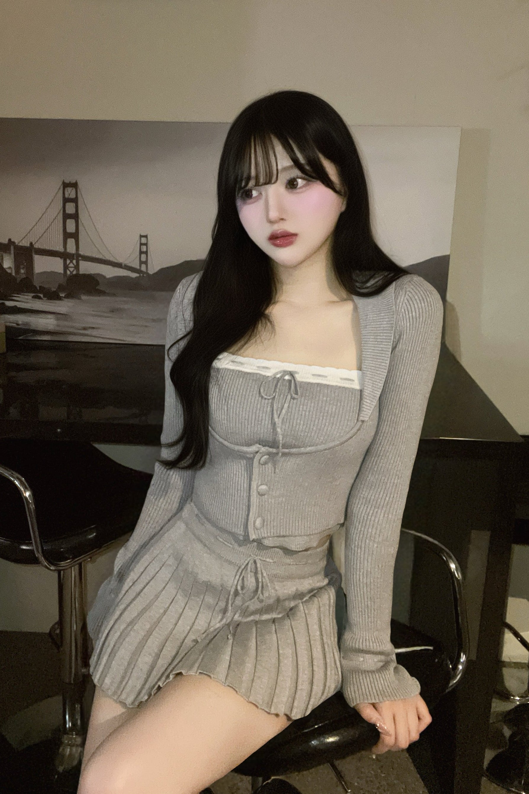 ニットプリーツセットアップ KR30042