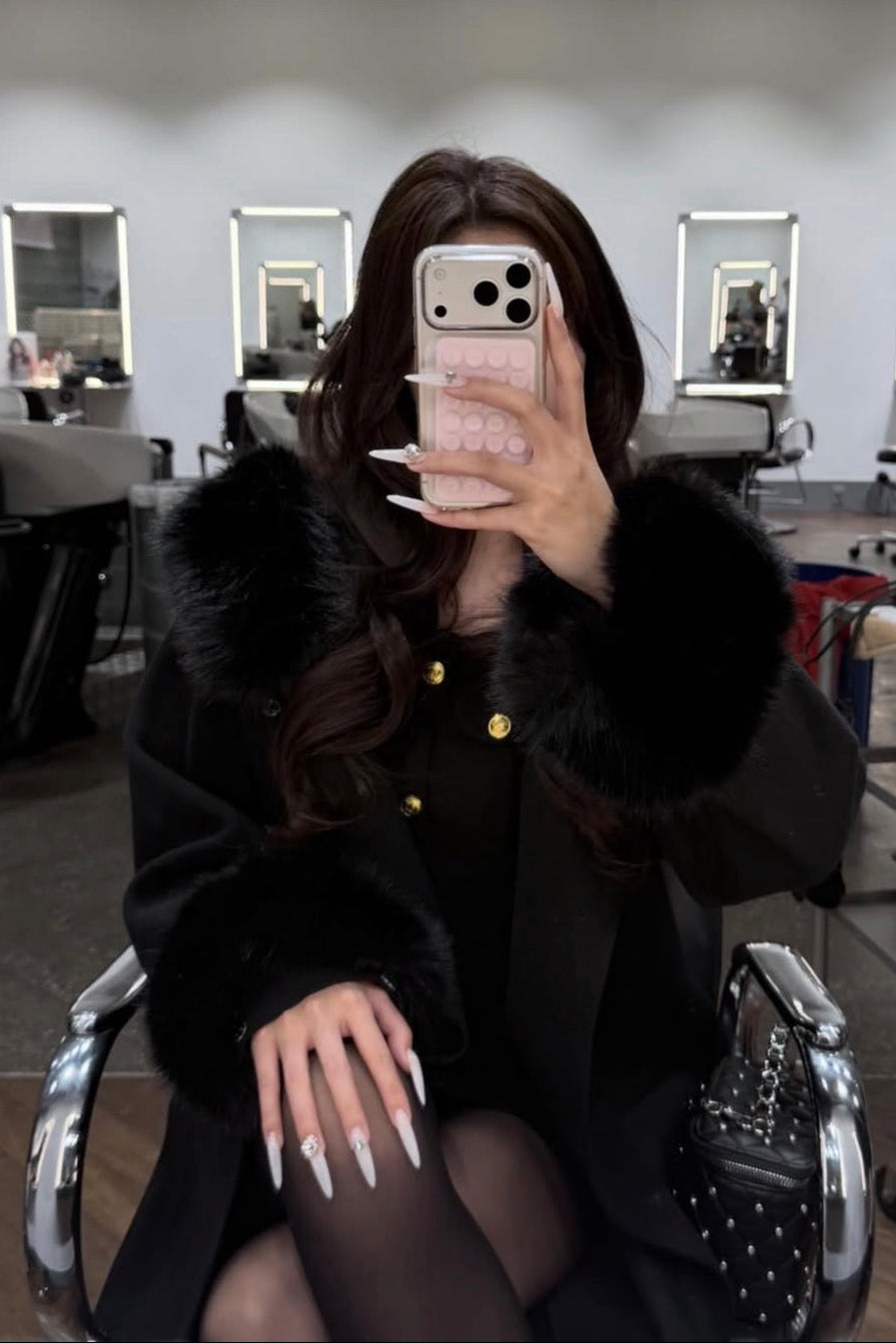 ボリュームファーデザインコート KR30384