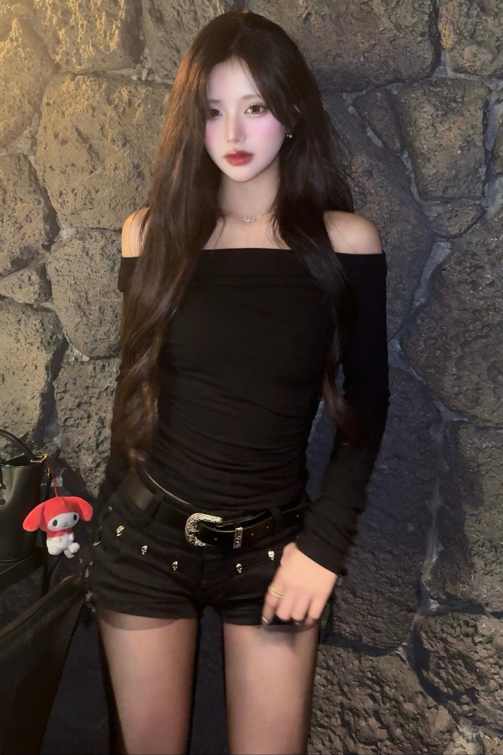 サイドレースアップY2Kショートパンツ KR10988