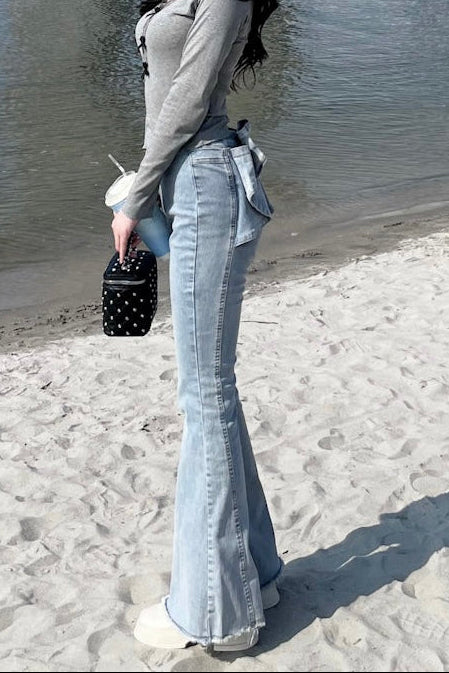 バックリボンハイウエストフレアパンツ KR14389