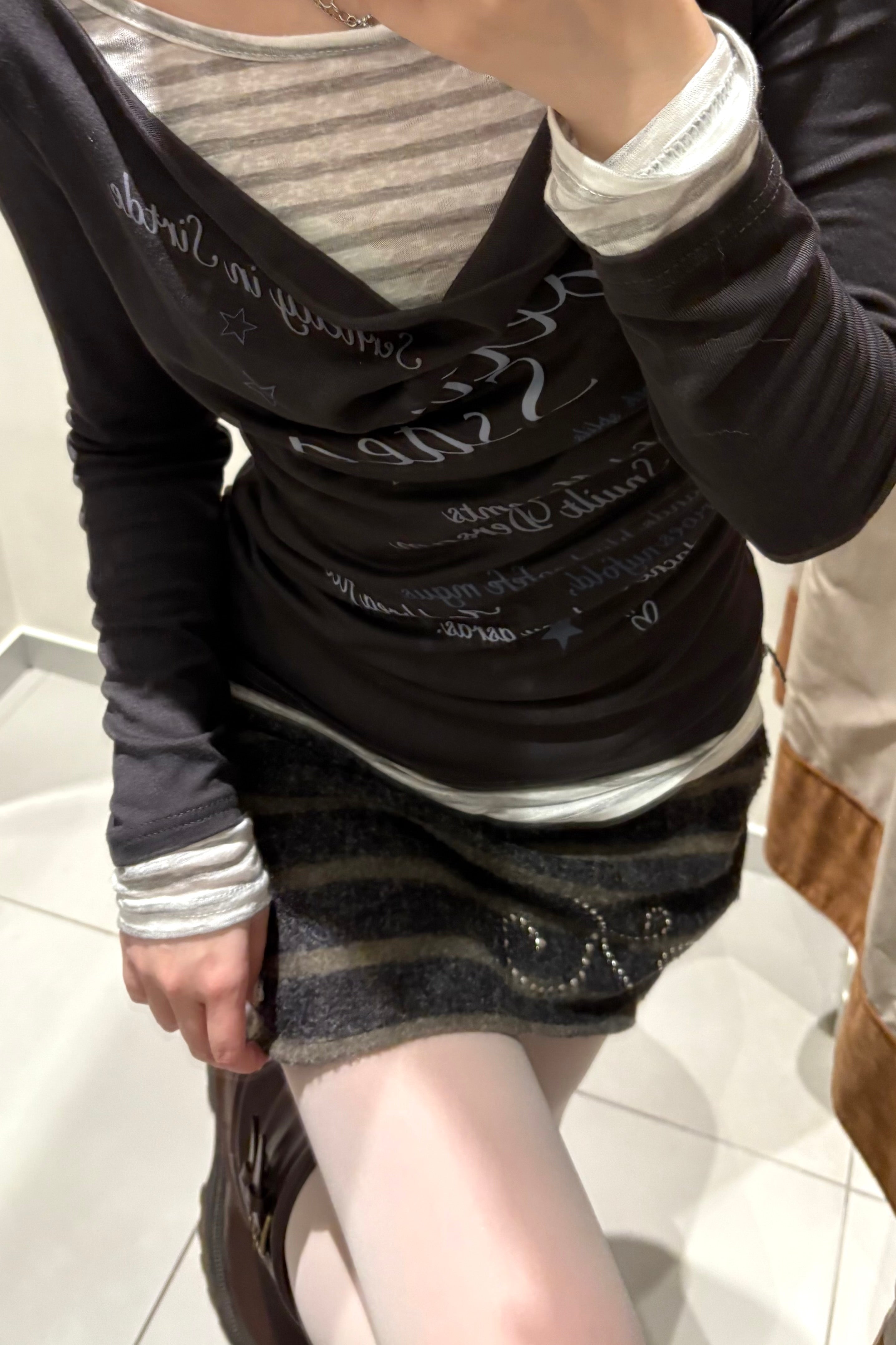 グリッターストライプスカート KR13692