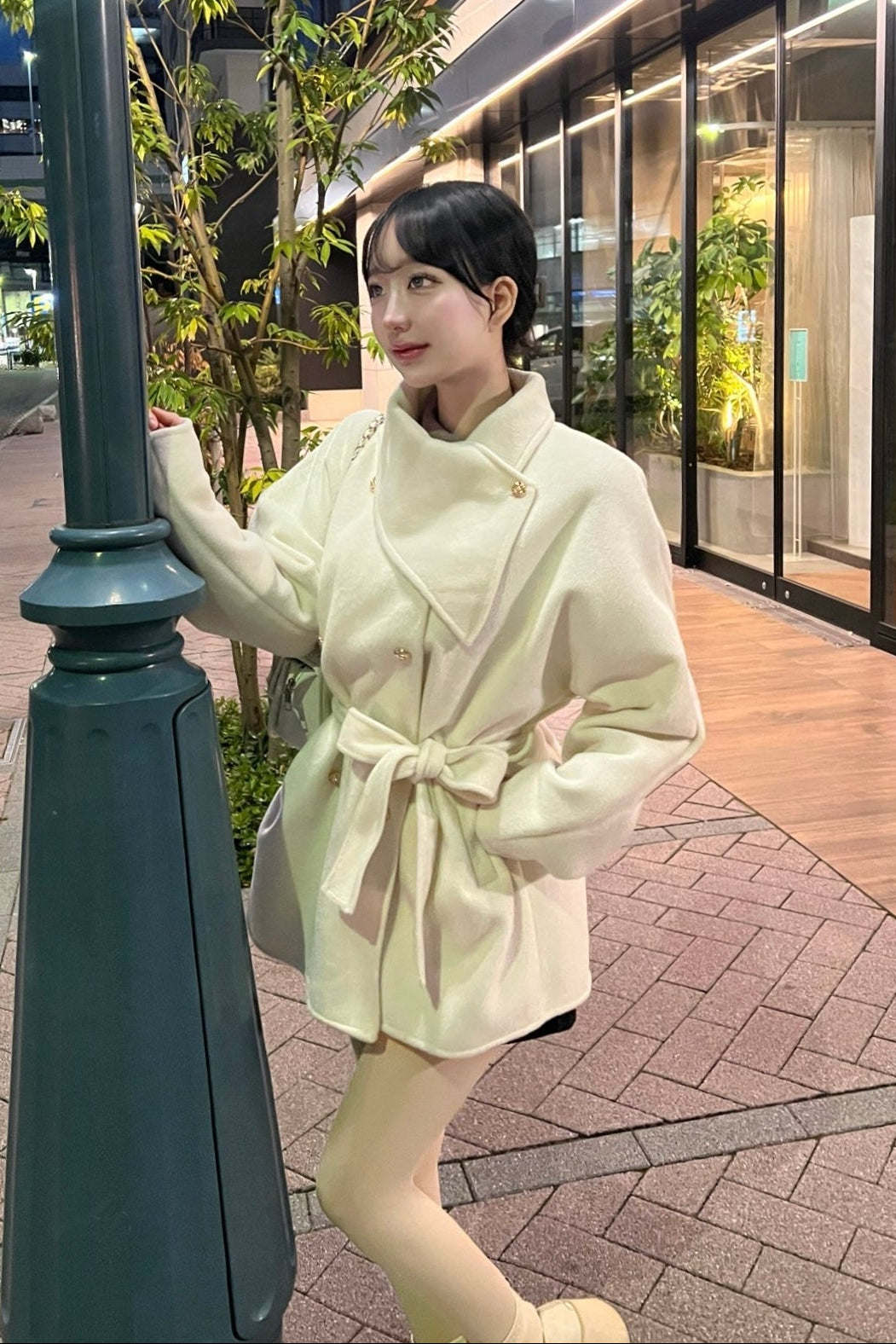 フロントダブルボタンコート KR30291