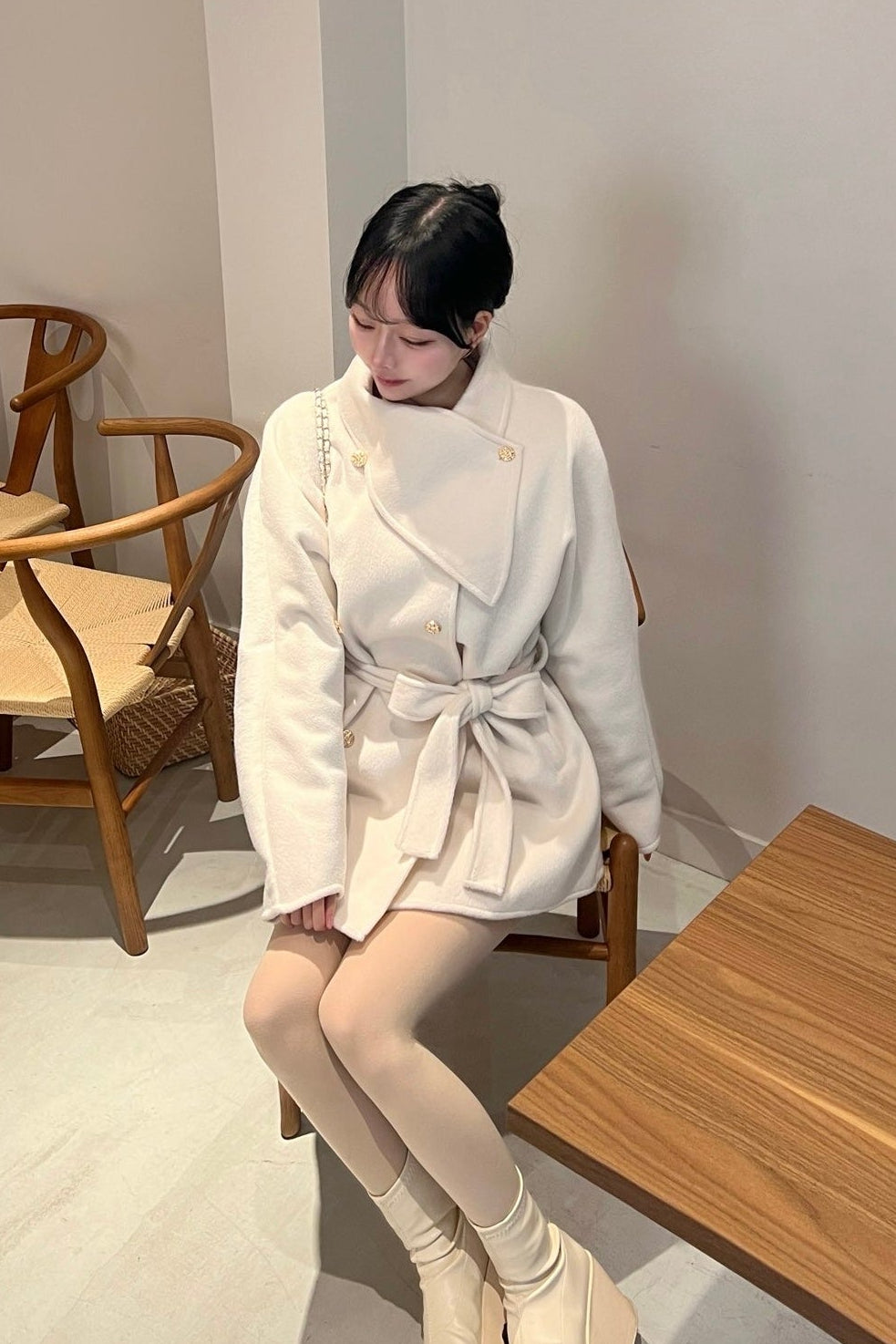 フロントダブルボタンコート KR30291