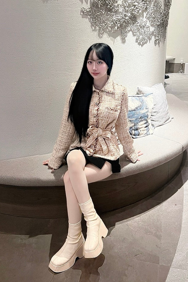 フリンジデザインツイードジャケット KR30305