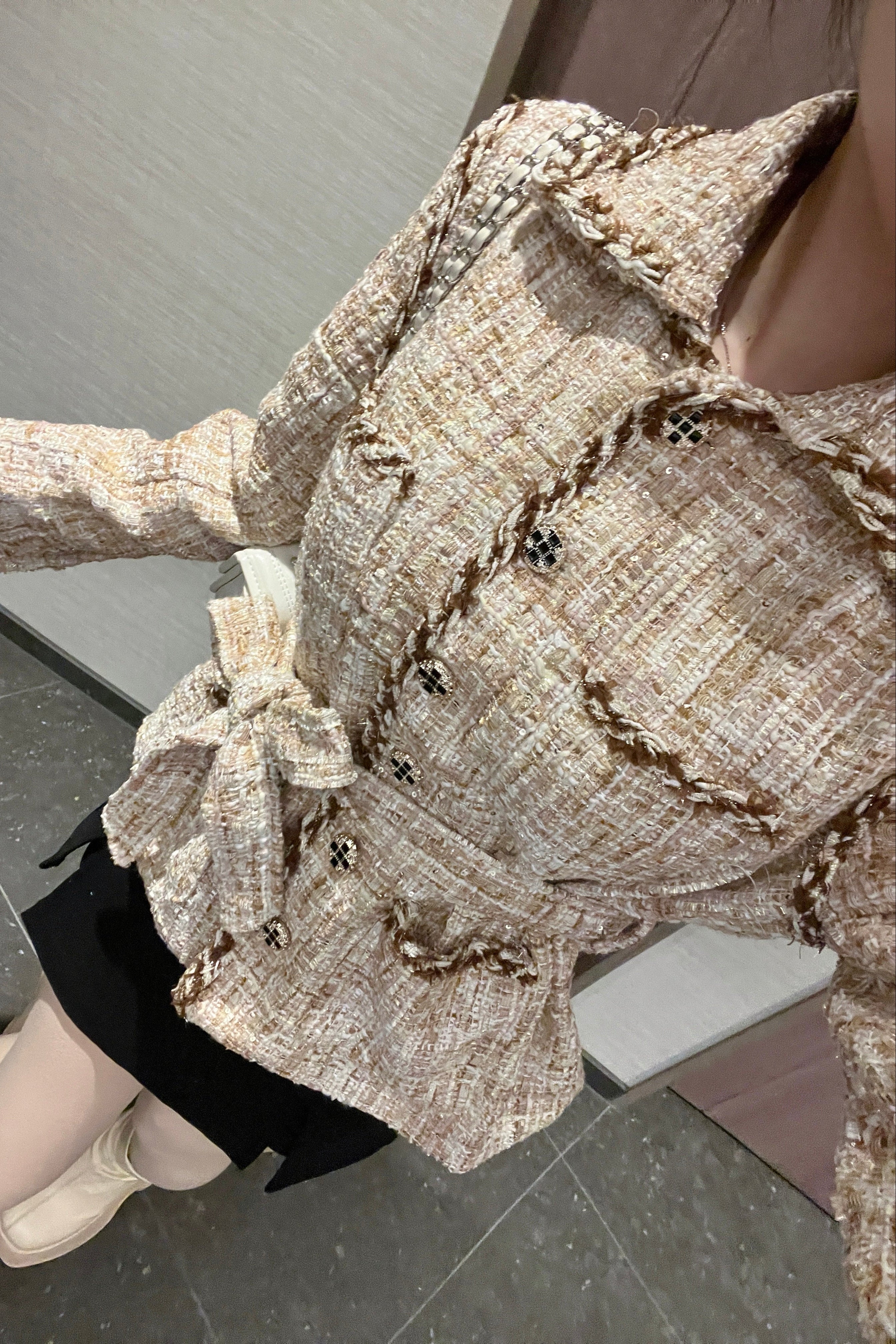 フリンジデザインツイードジャケット KR30305