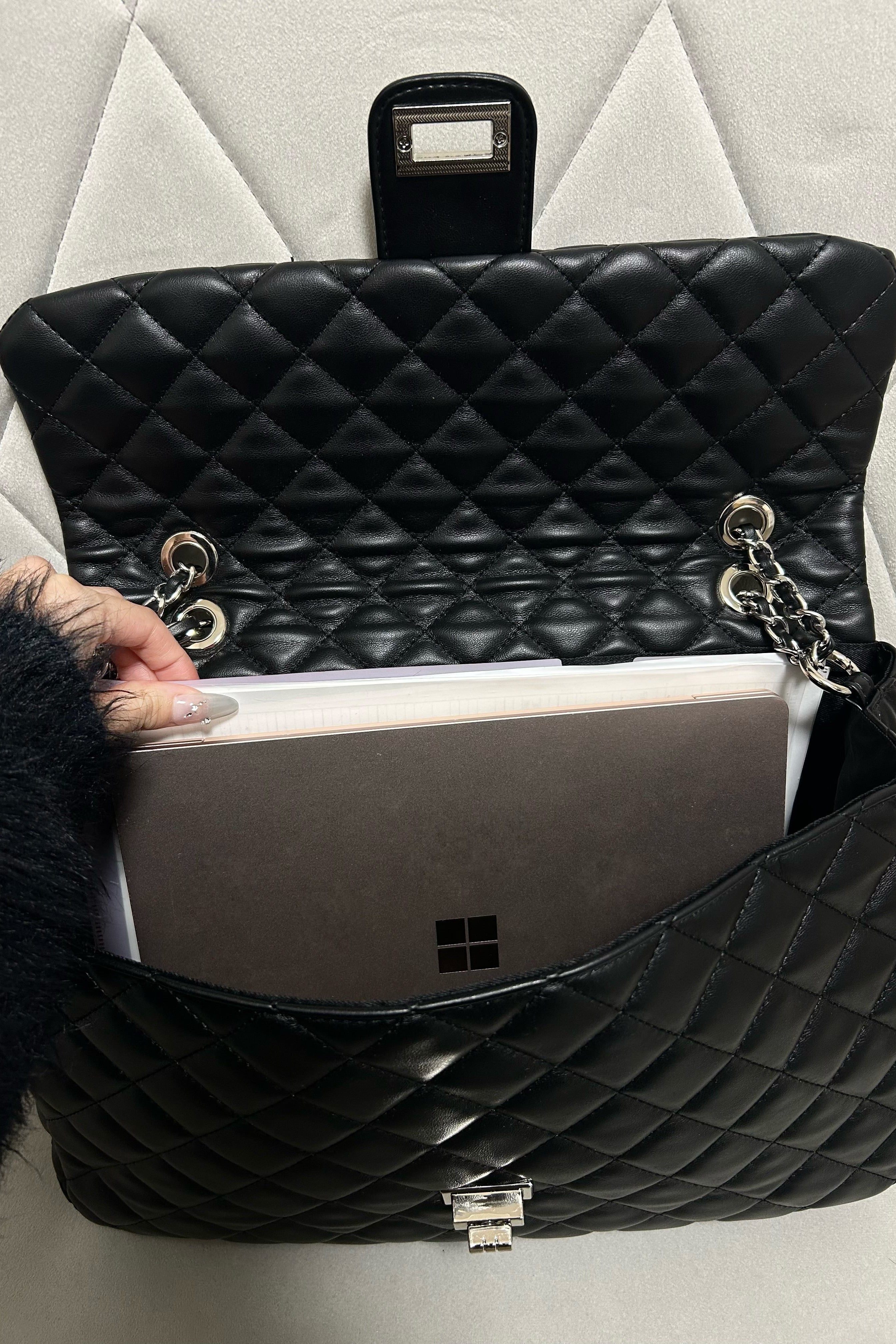 キルティングビッグチェーンバッグ KR13708