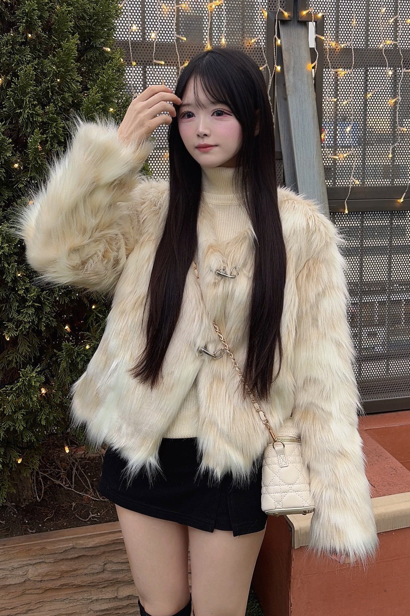 ミックスファーコート KR30203