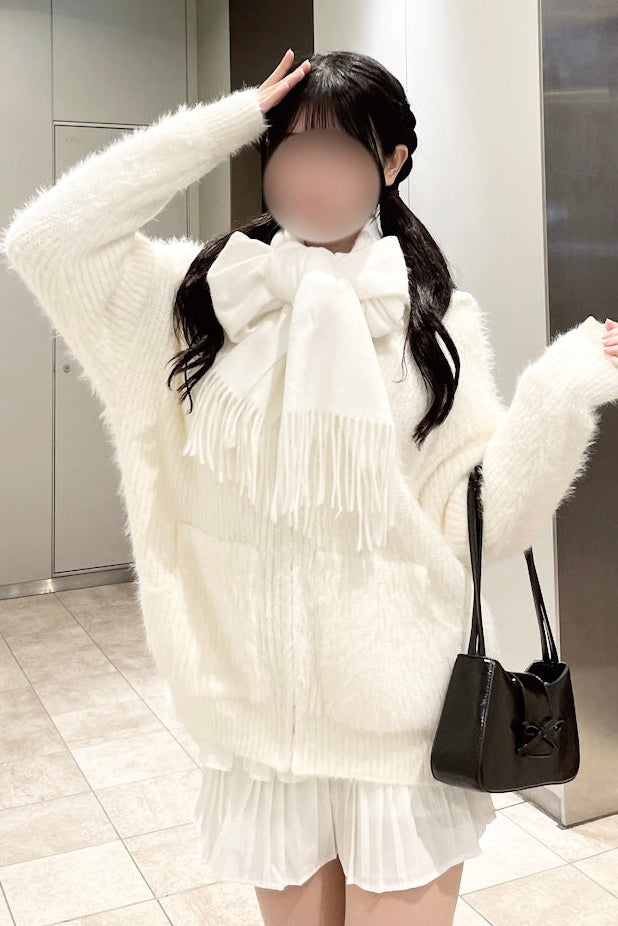 フリルフードニットパーカー KR13740