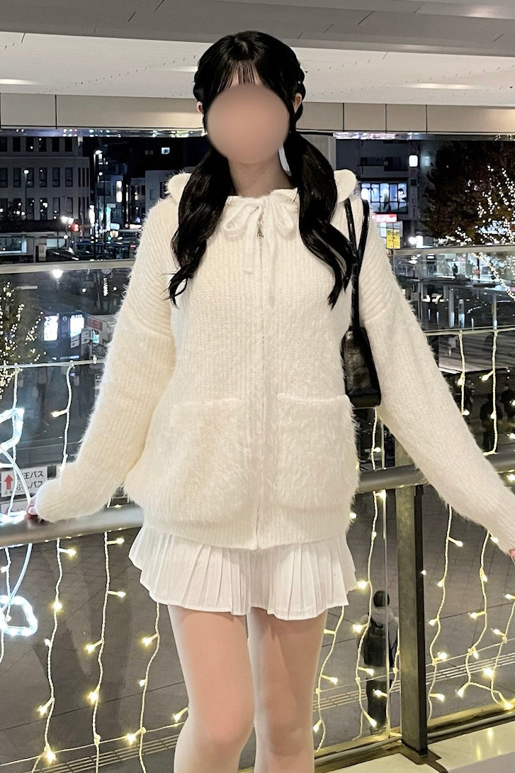 フリルフードニットパーカー KR13740