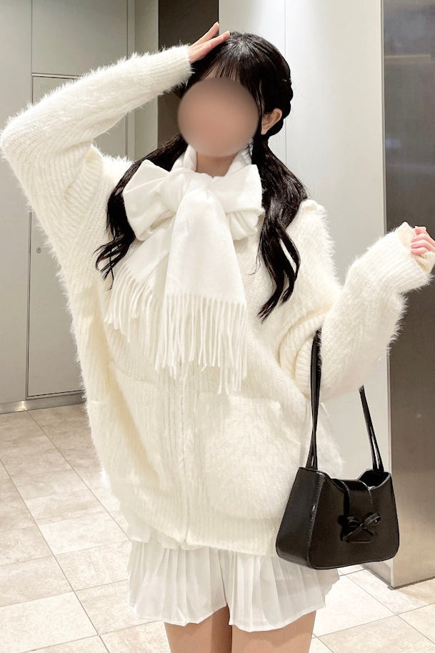 フリルフードニットパーカー KR13740