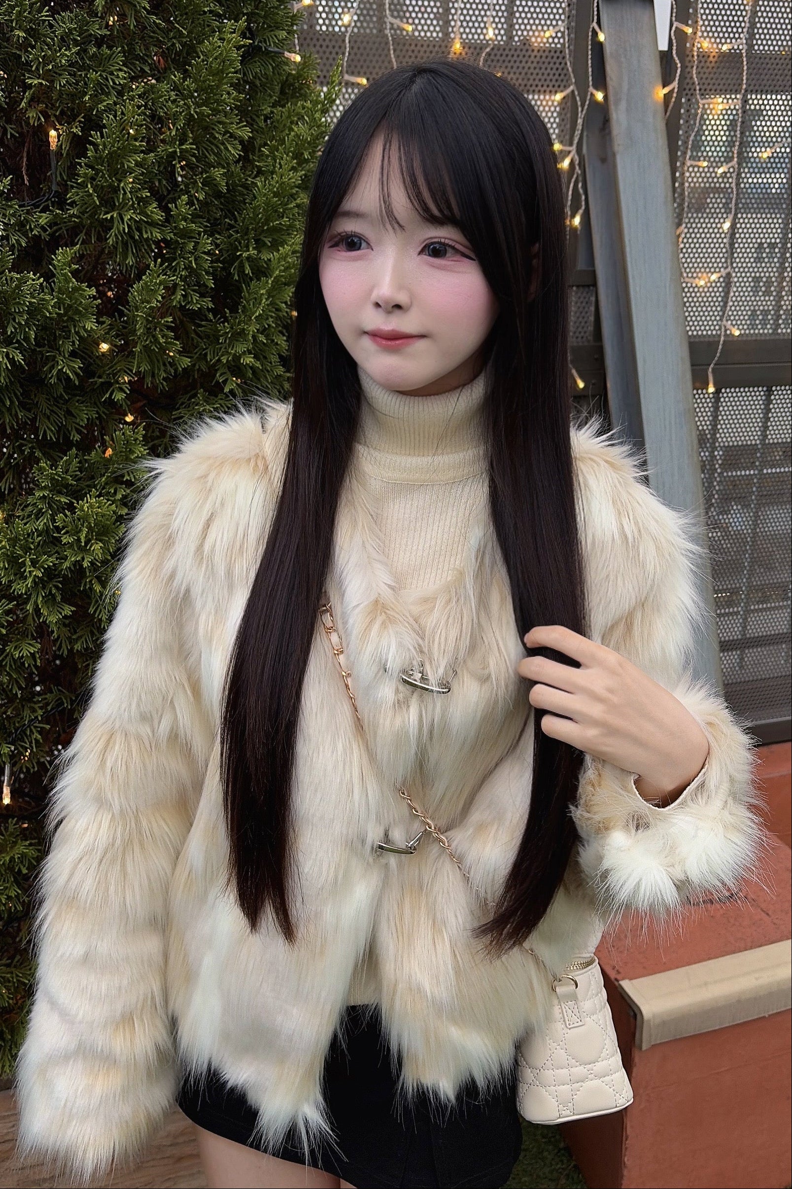 ミックスファーコート KR30203