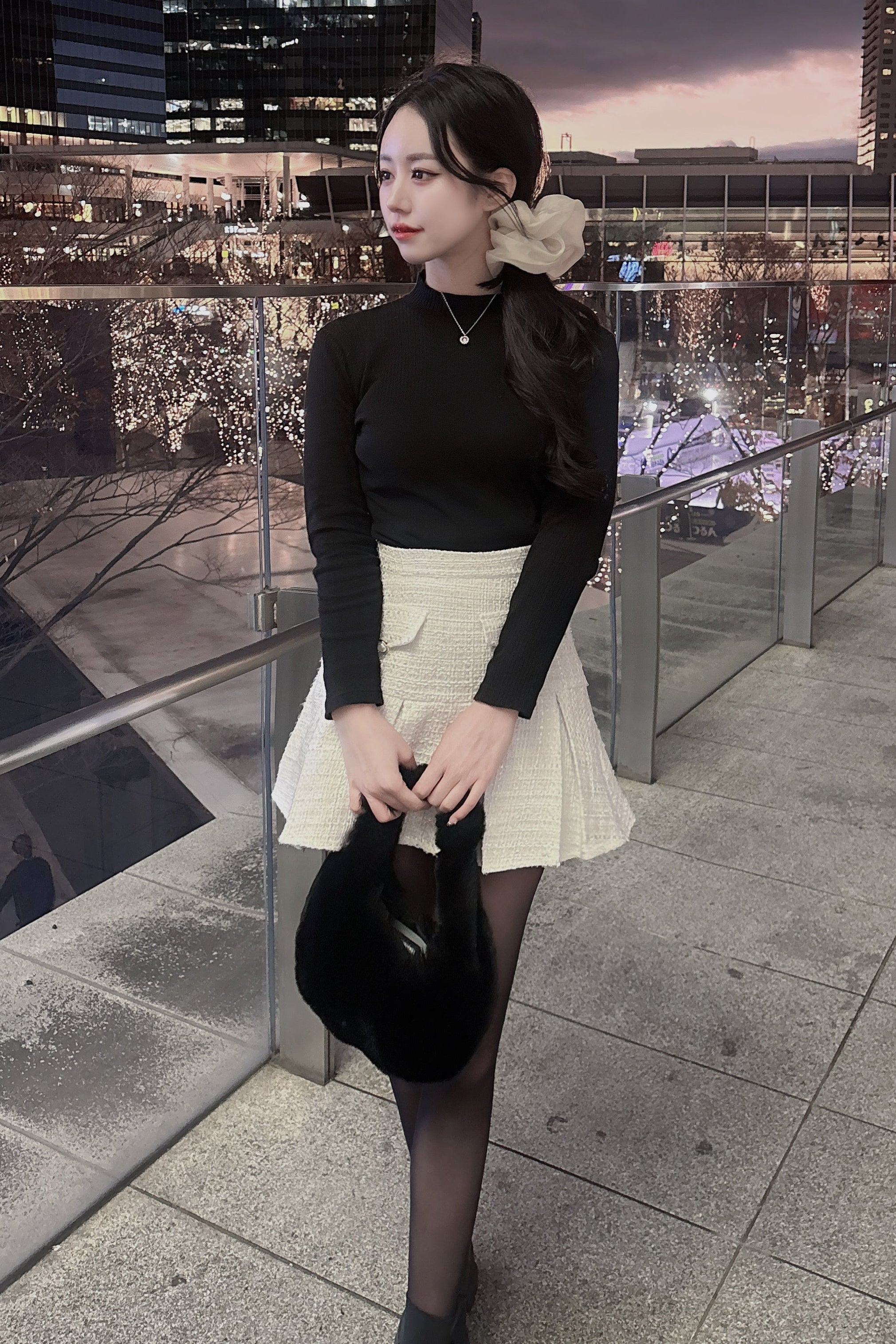 シンプルハイネックリブニット KR12523