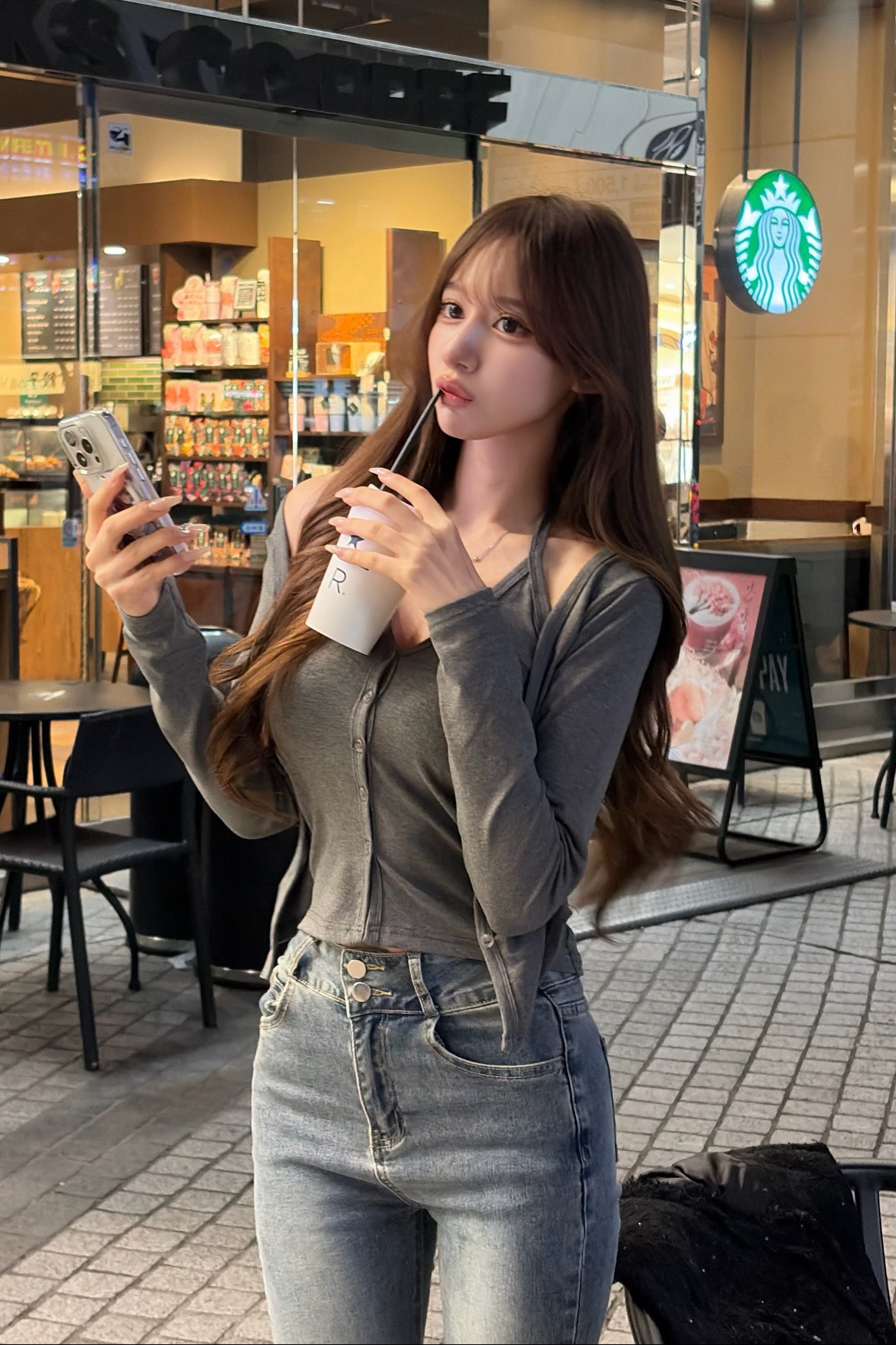 ホルターネックキャミカーデセット KR14183