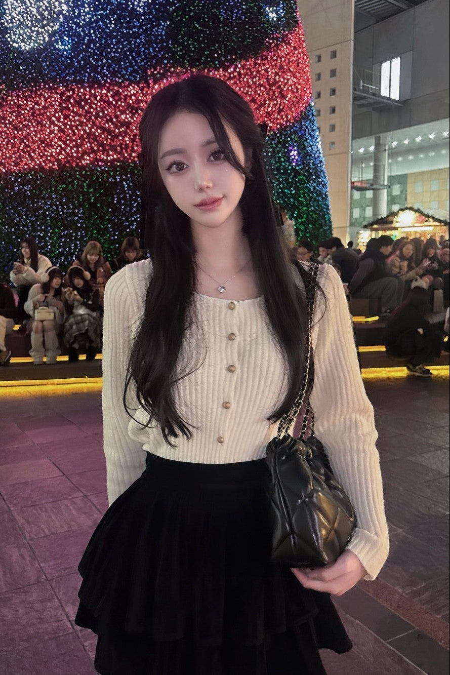 ベーシックフロントボタンカーディガン KR12520