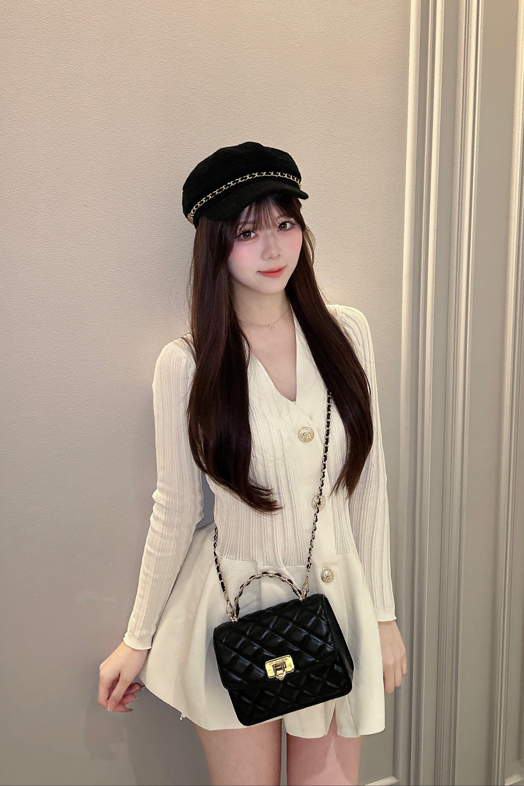 フロントボタンレースワンピース KR14384