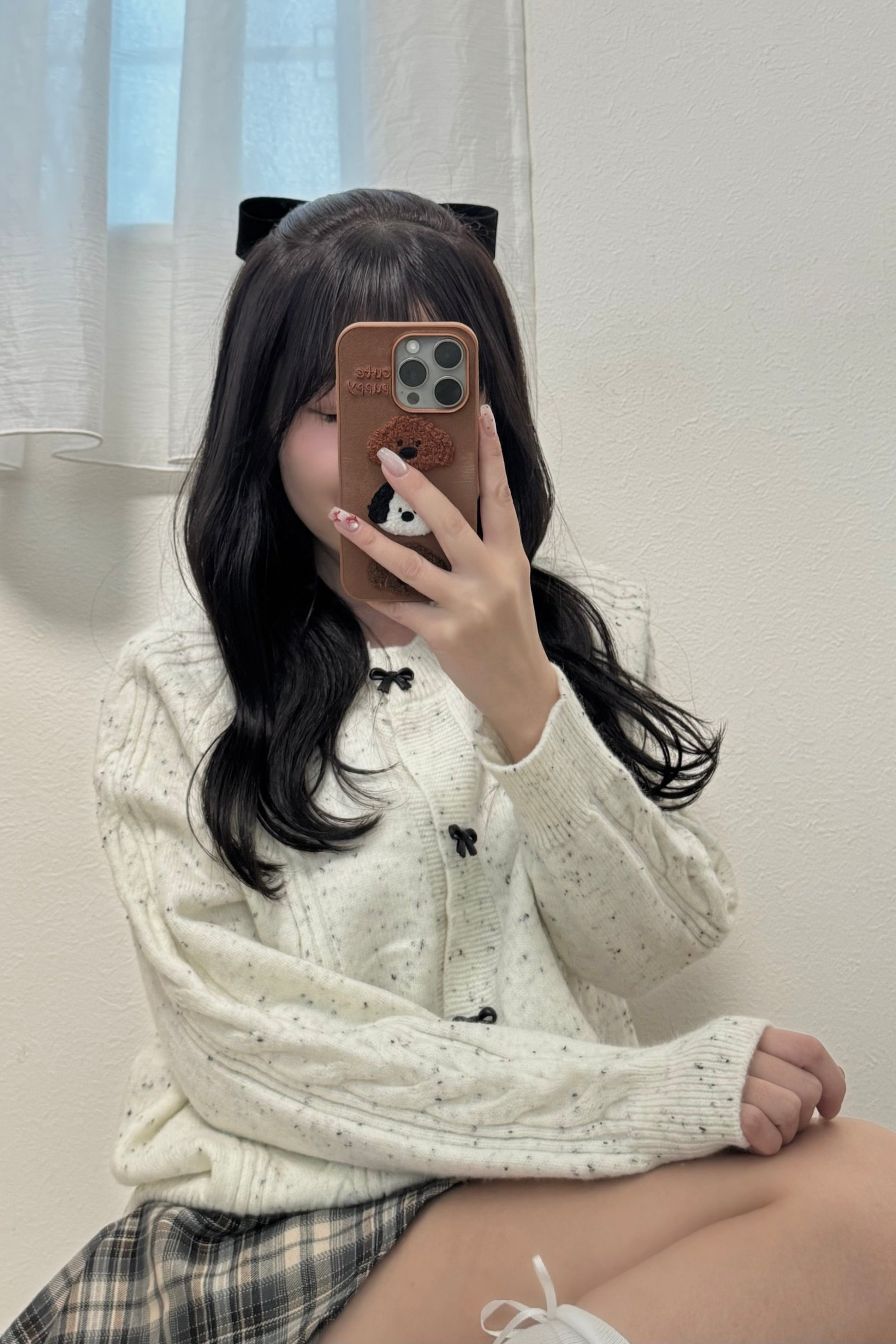 フロントリボンミックスカーディガン KR13267