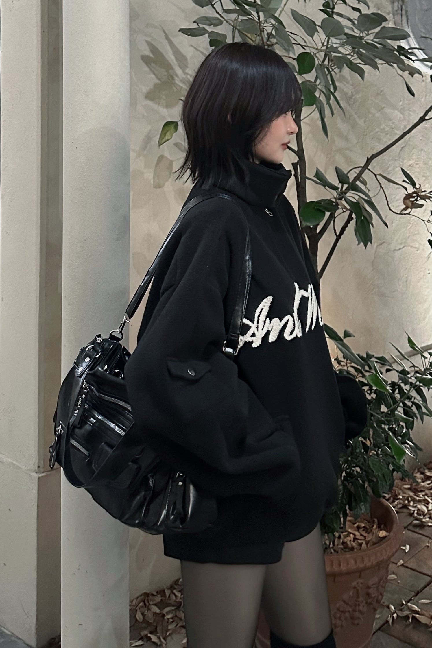 フェイクレザージップバッグ KR13644