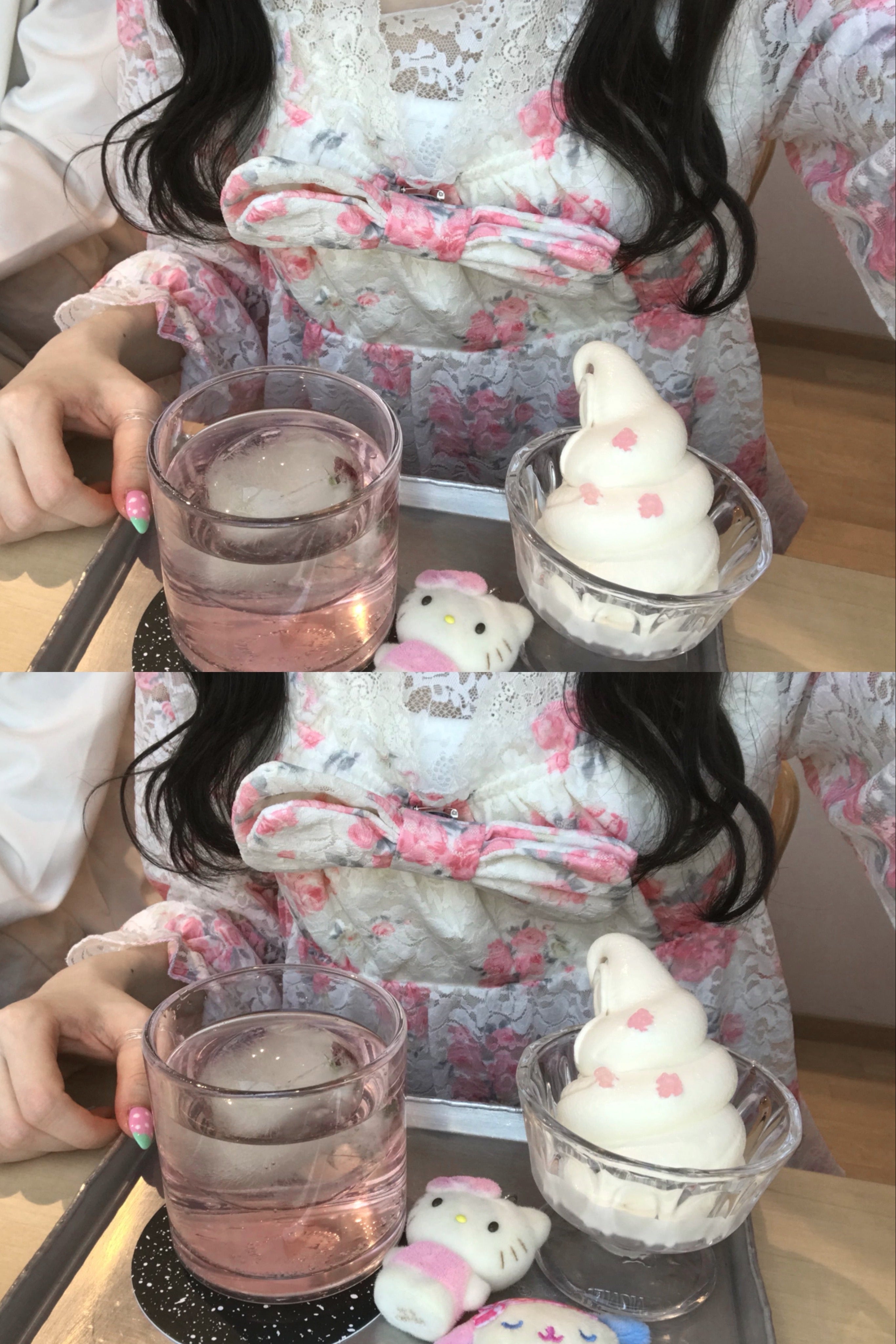 フラワーレースVネックデザインワンピース KR14359