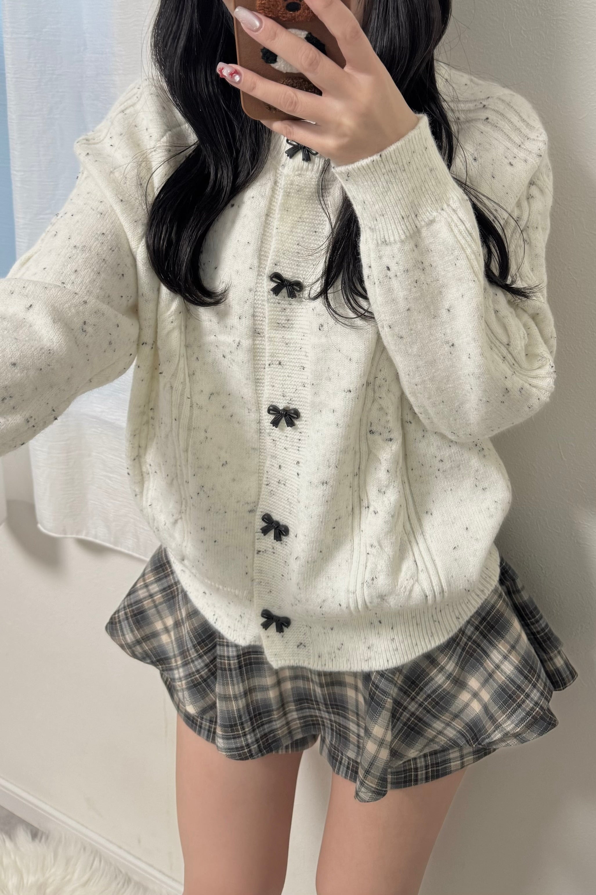 フロントリボンミックスカーディガン KR13267