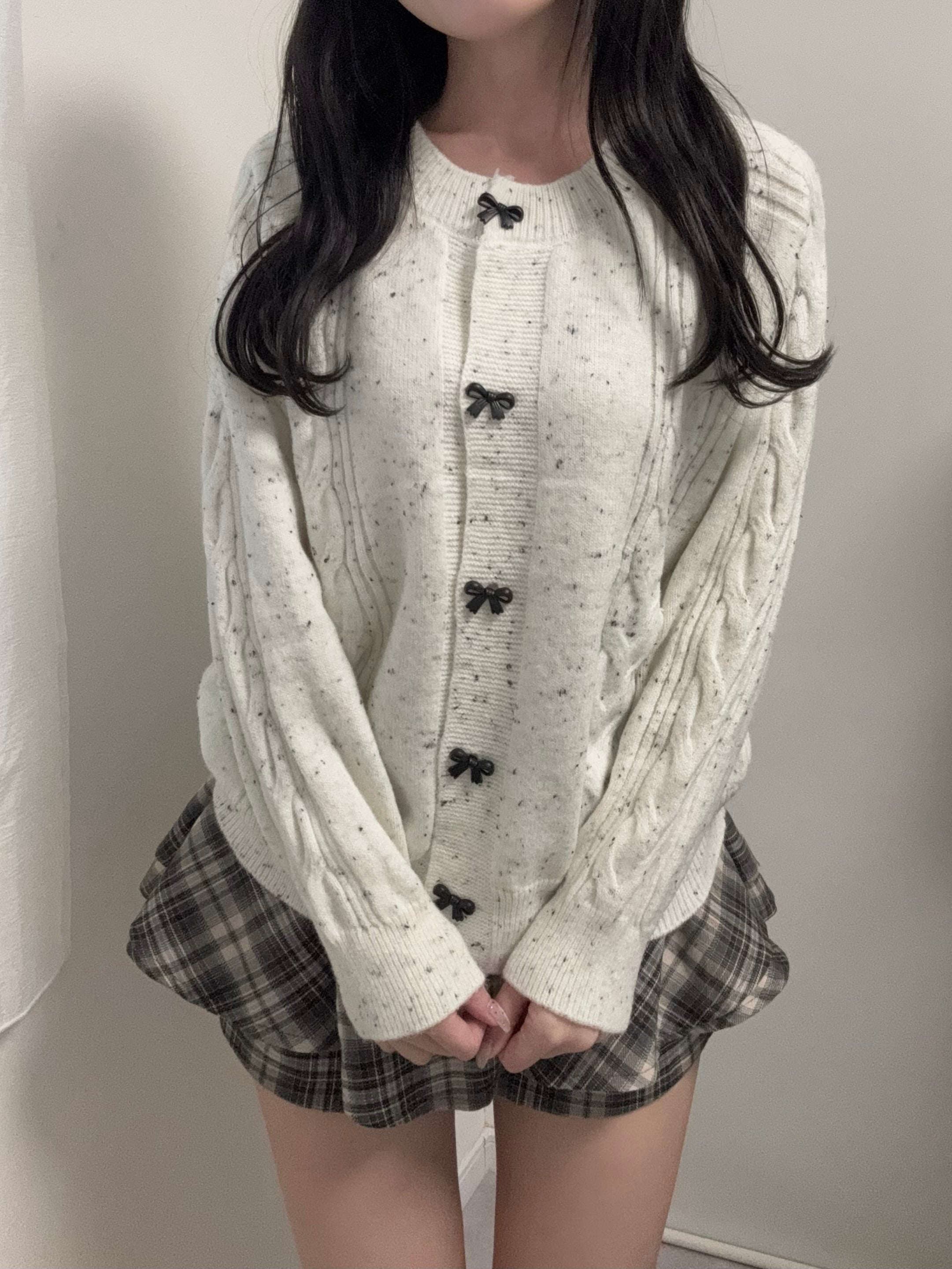 フロントリボンミックスカーディガン KR13267